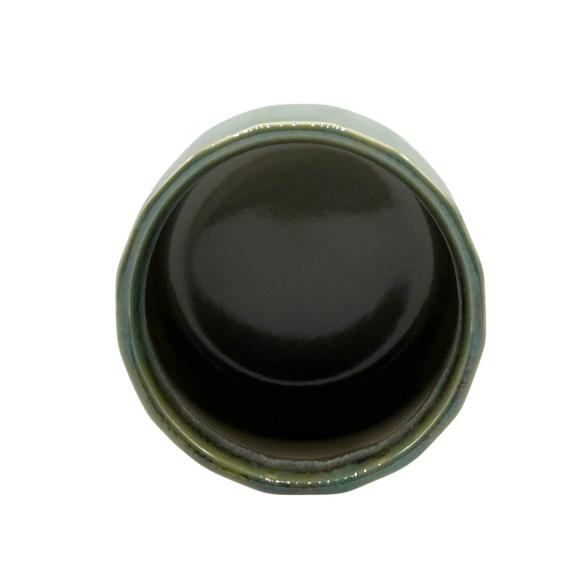 Ao Nagashi Green Mino-yaki Yunomi - Japanese Teacup