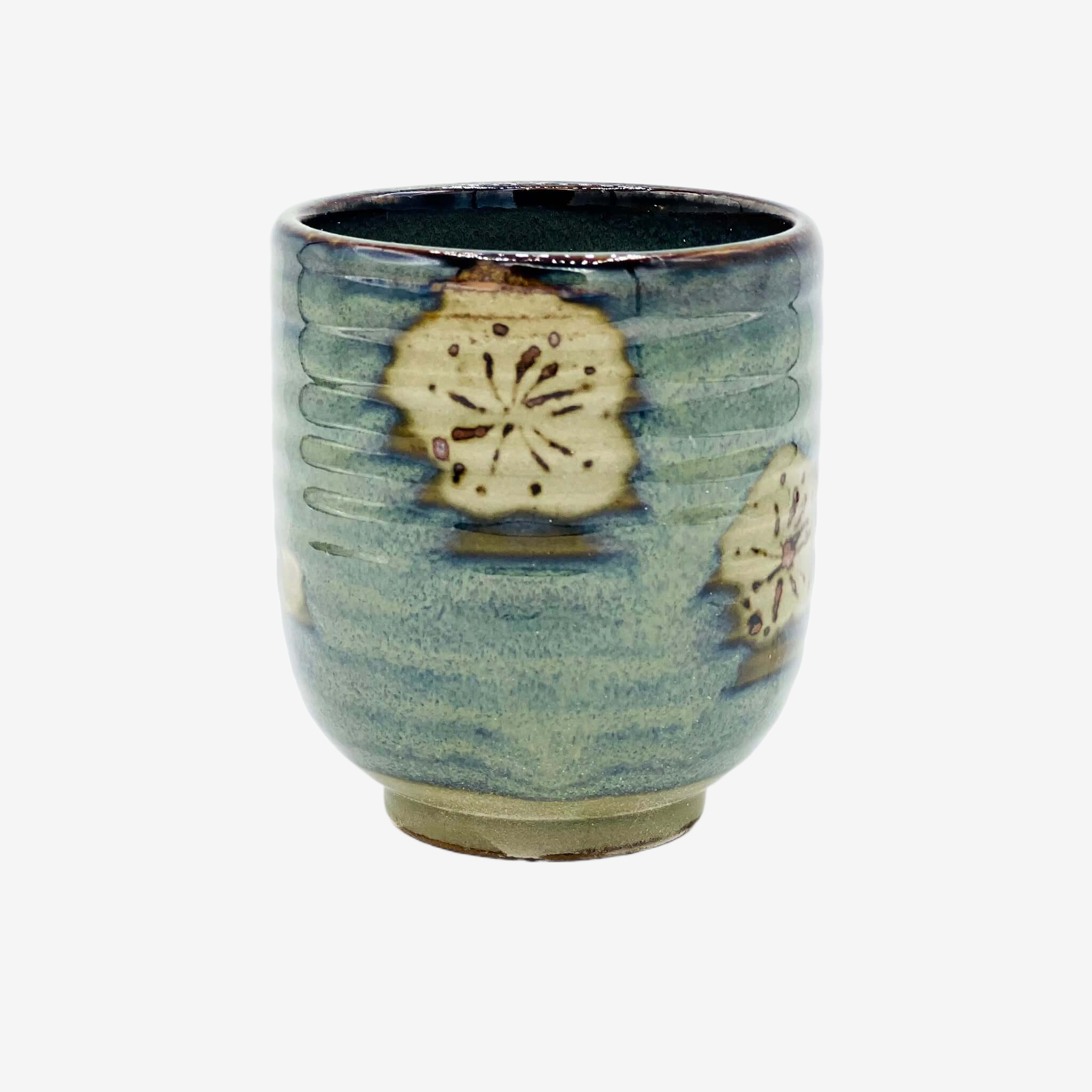 Ume Blue Yunomi - Japanese Teacup Teaware Inoue Tea