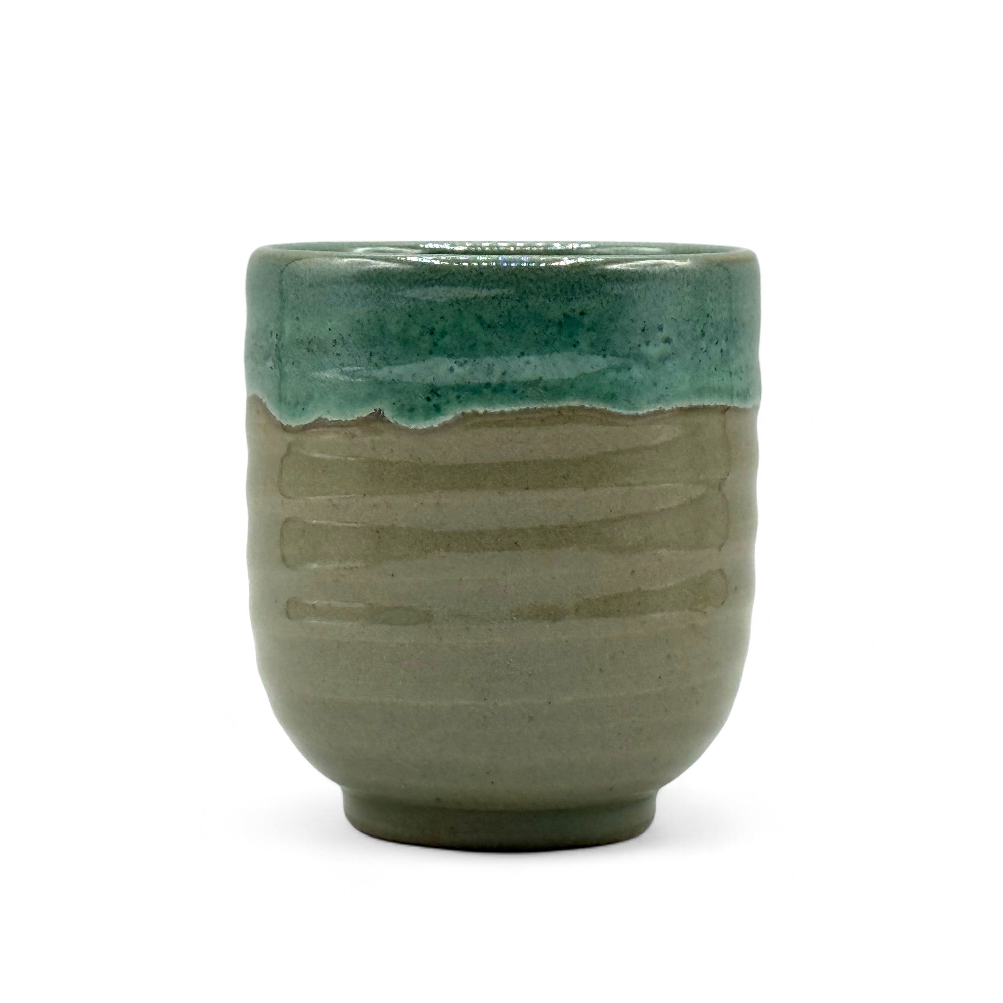 Kama-ryu Green Mino-yaki Yunomi - Japanese Teacup