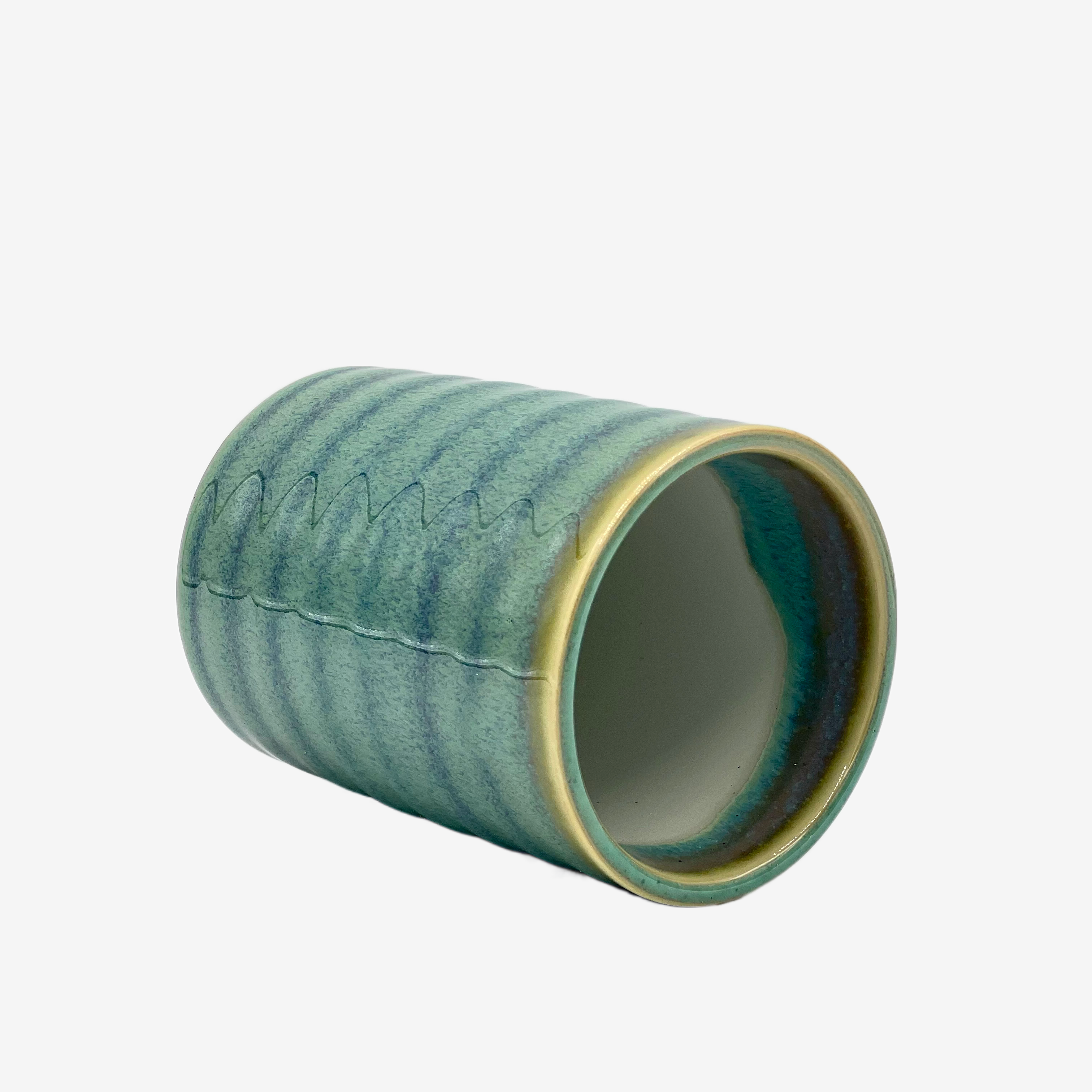 Hiwa Rokubei Green Yunomi - Japanese Teacup Teaware Inoue Tea