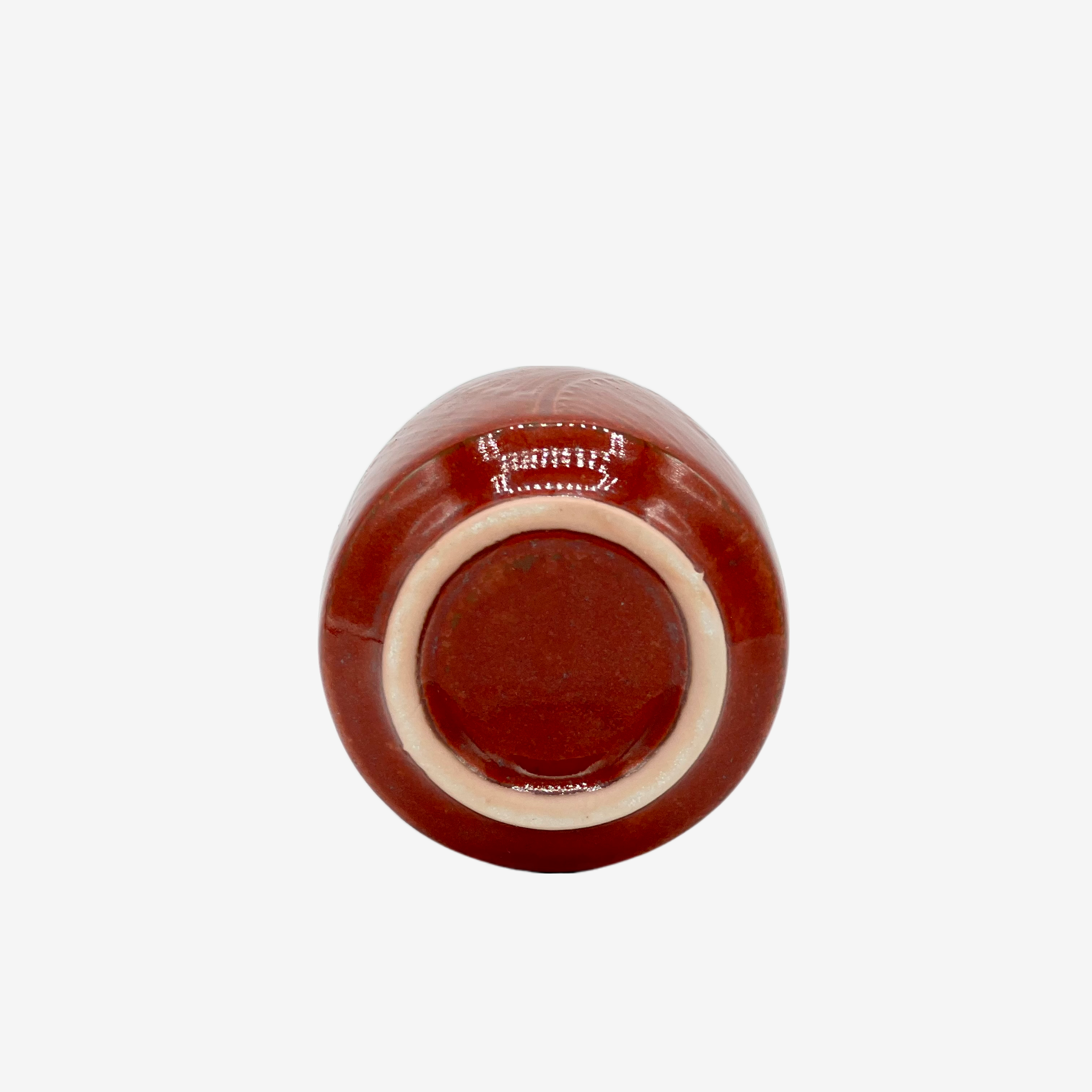 Shun Nagashi Red Yunomi - Japanese Teacup Teaware Inoue Tea