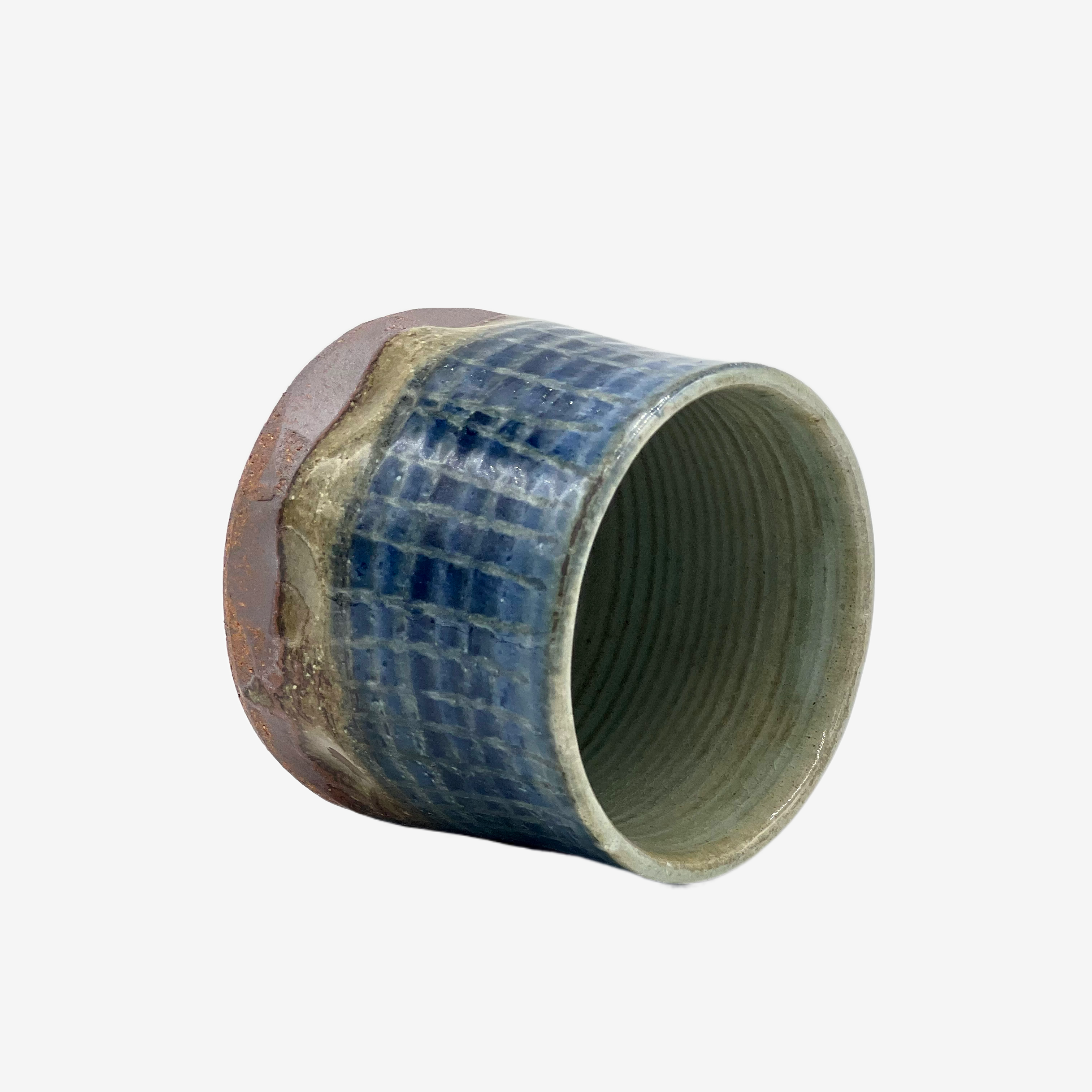 Ho Tokusa Blue Yunomi - Japanese Teacup Teaware Inoue Tea