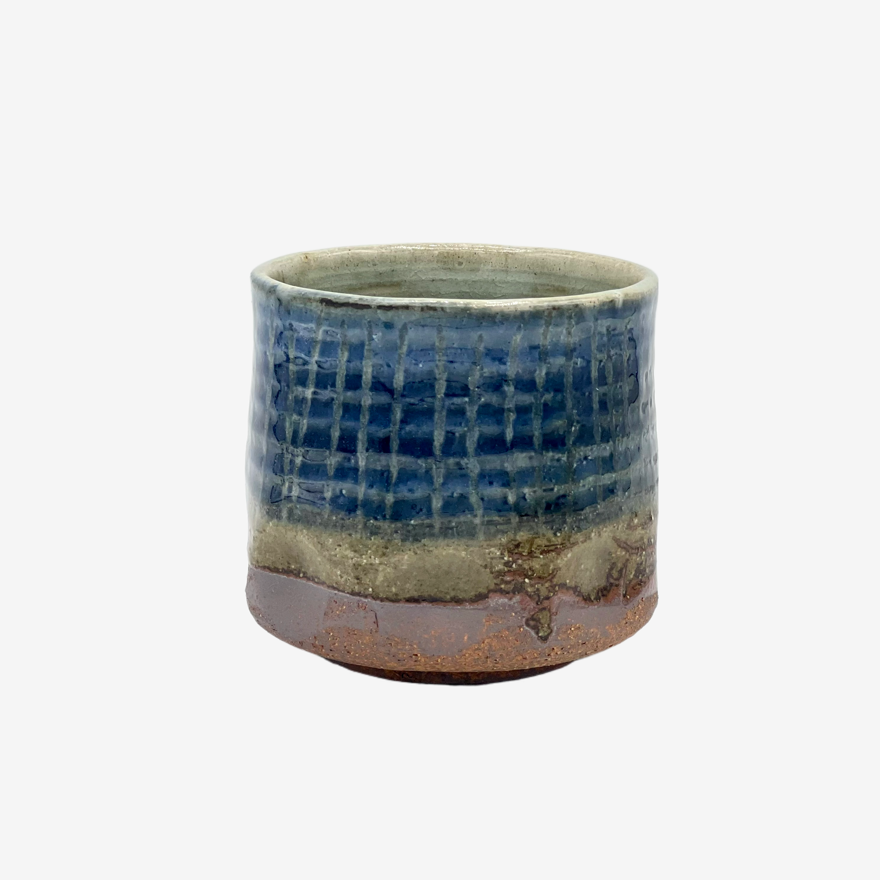 Ho Tokusa Blue Yunomi - Japanese Teacup Teaware Inoue Tea