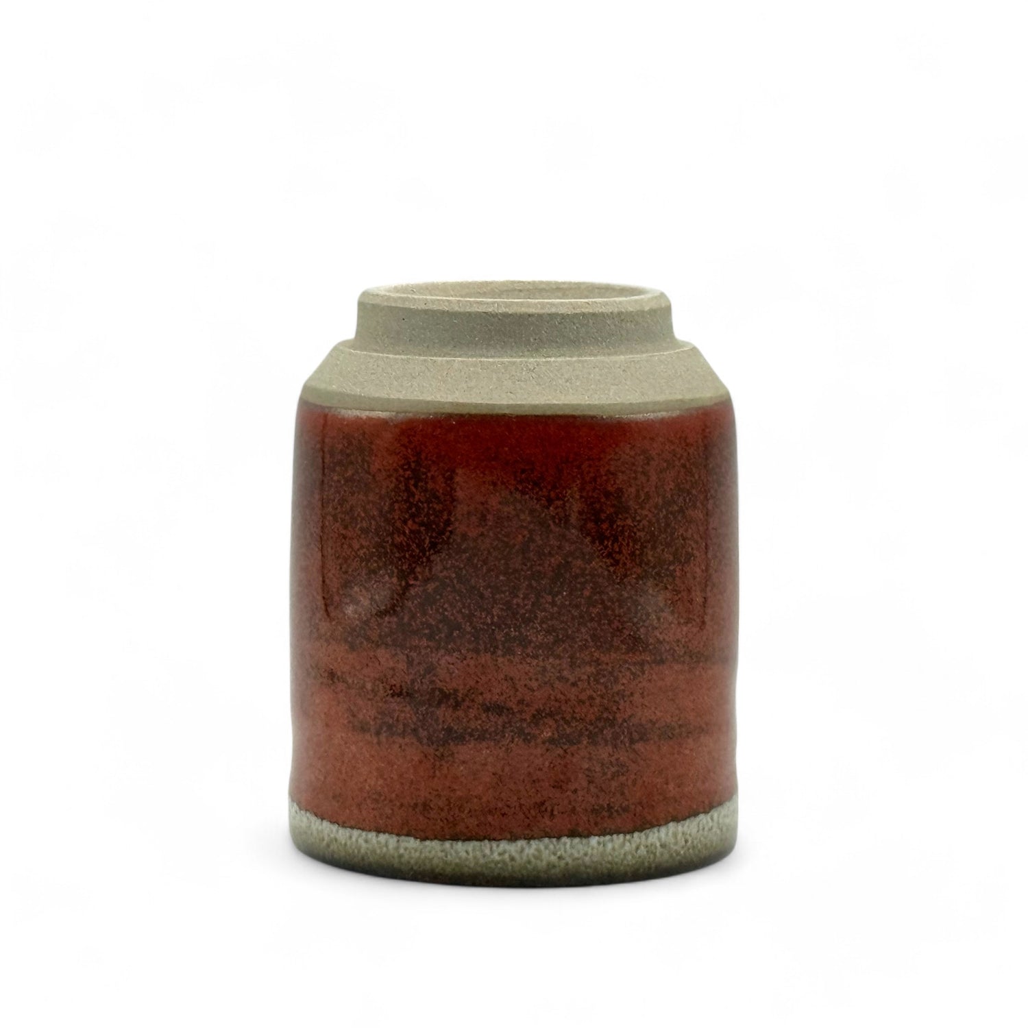 Tetsu Red Mino-yaki Yunomi - Japanese Teacup
