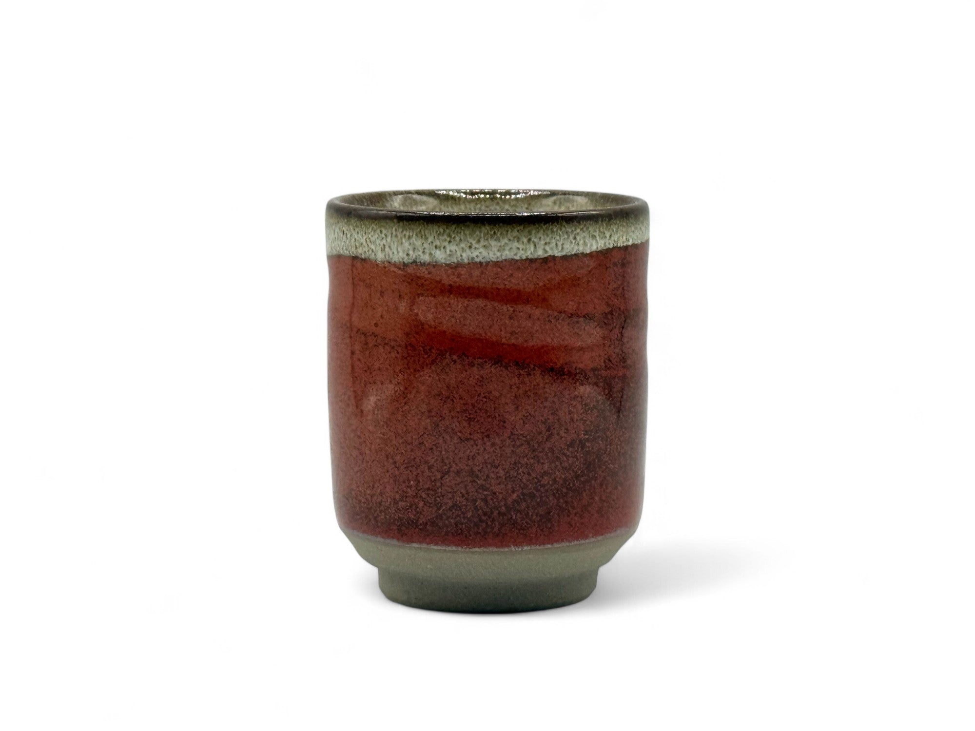 Tetsu Red Mino-yaki Yunomi - Japanese Teacup