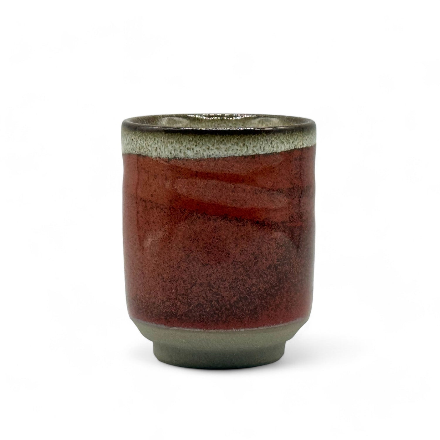 Tetsu Red Mino-yaki Yunomi - Japanese Teacup