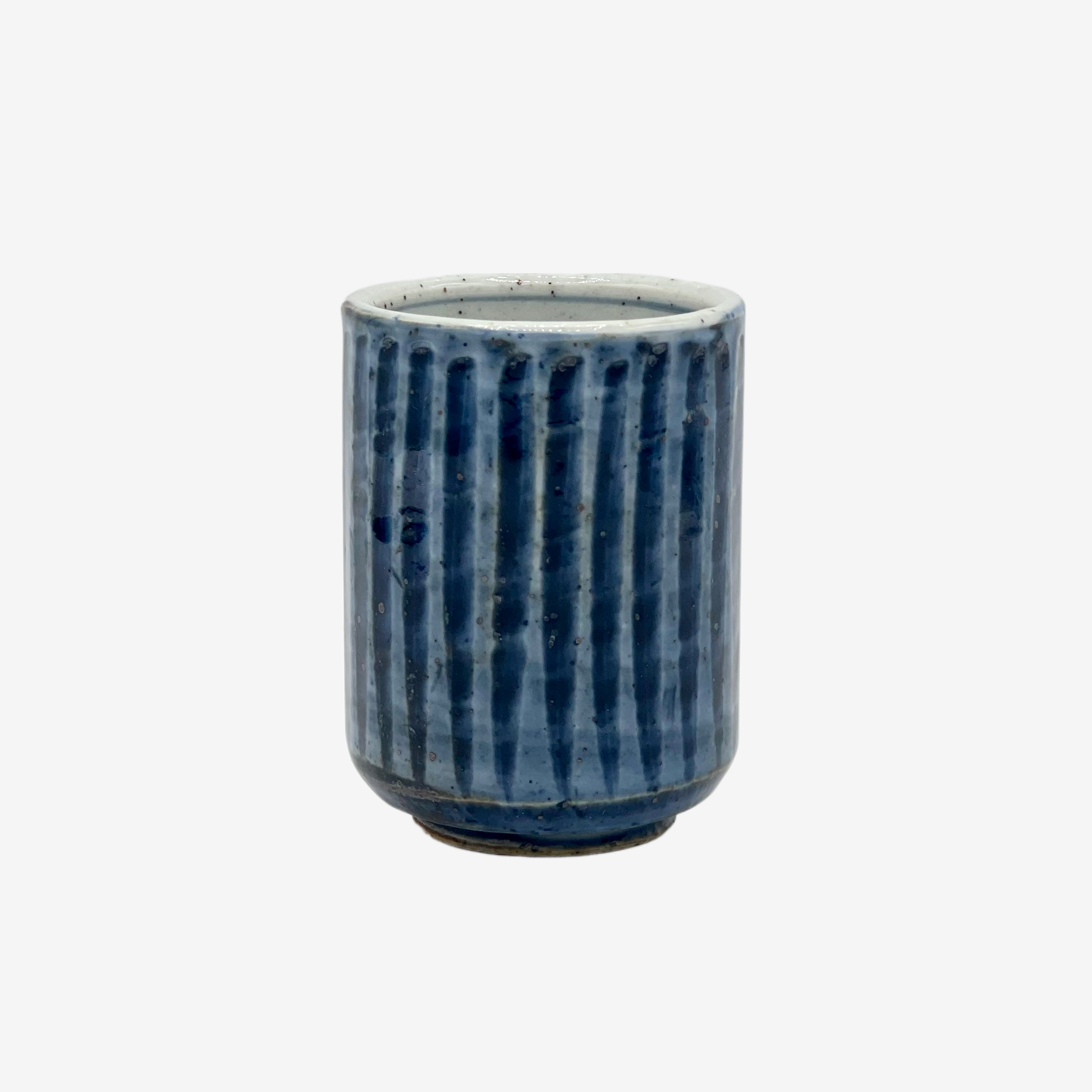 Ishiyaki Blue Yunomi - Japanese Teacup Teaware Inoue Tea