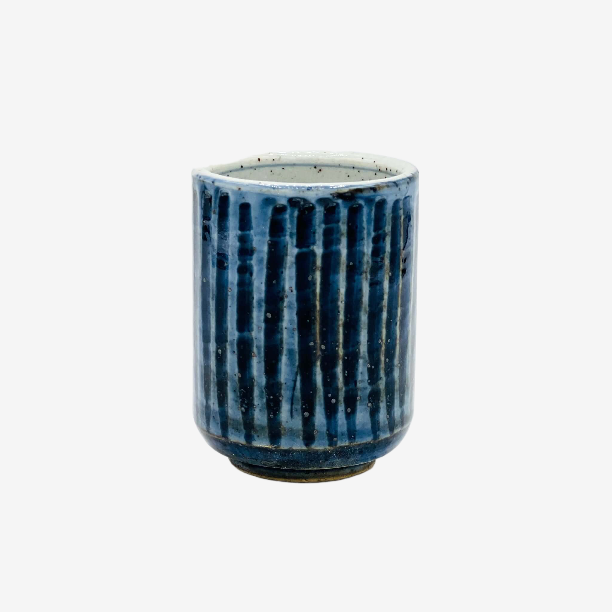 Ishiyaki Blue Yunomi - Japanese Teacup Teaware Inoue Tea