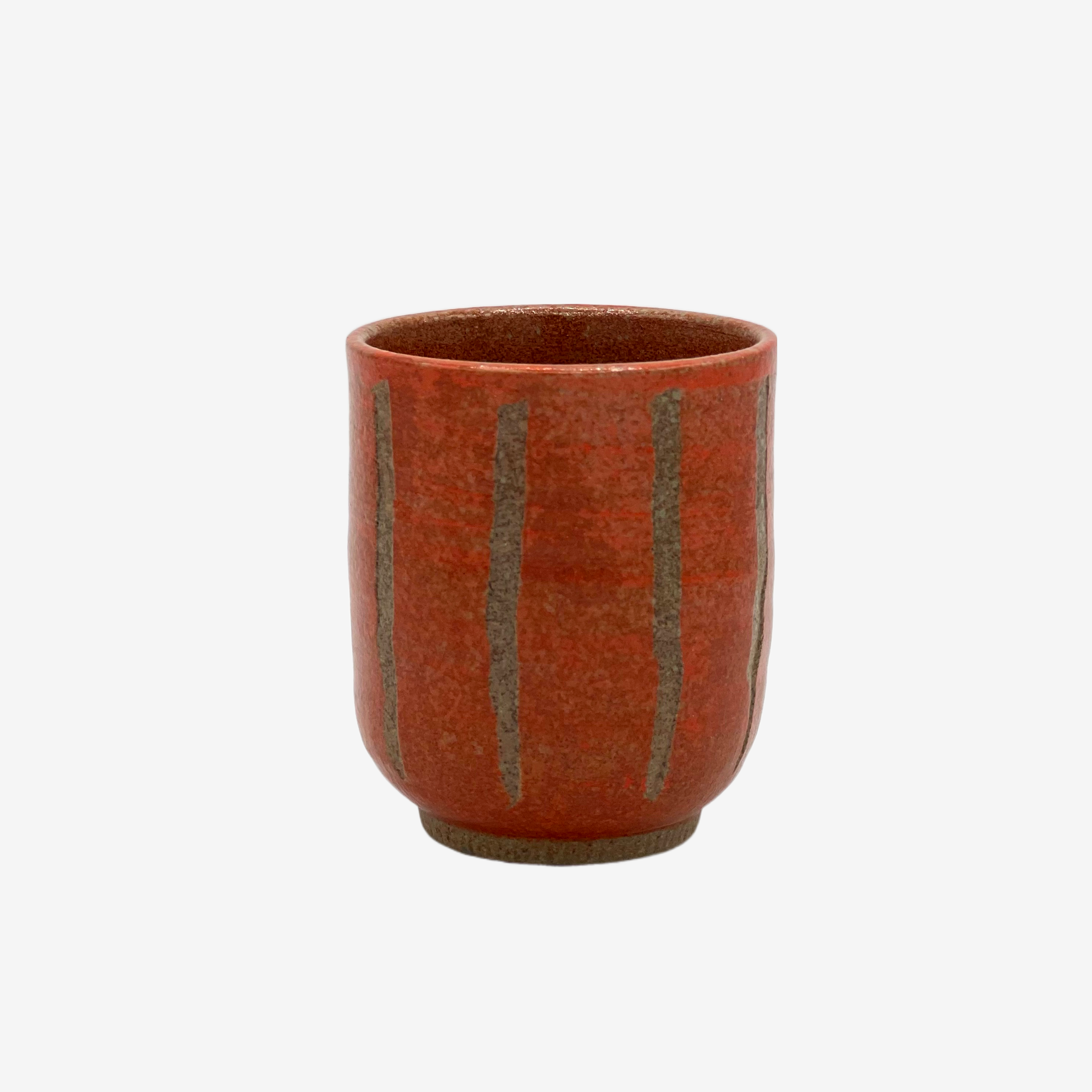 Kodai Tokusa Red Yunomi - Japanese Teacup Teaware Inoue Tea