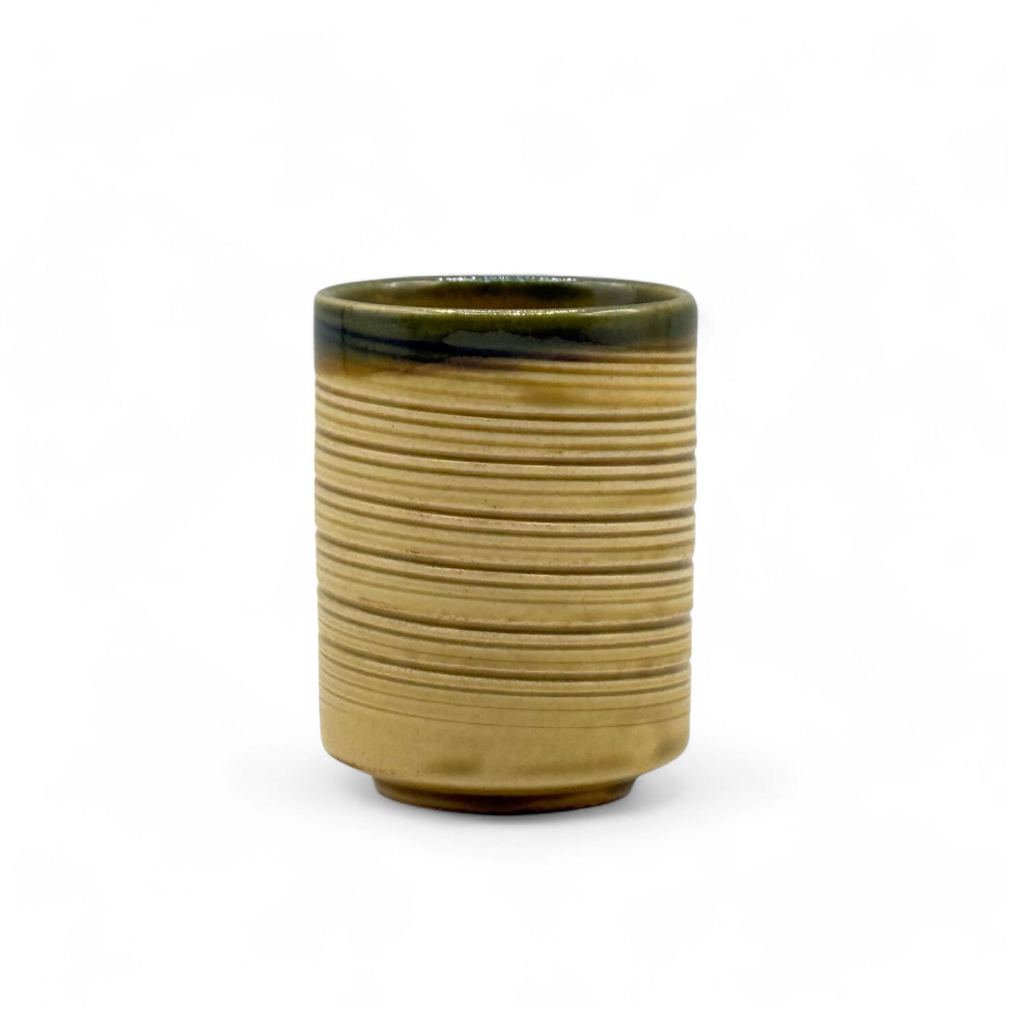 Obe Kinose Yellow Mino-yaki Yunomi - Japanese Teacup