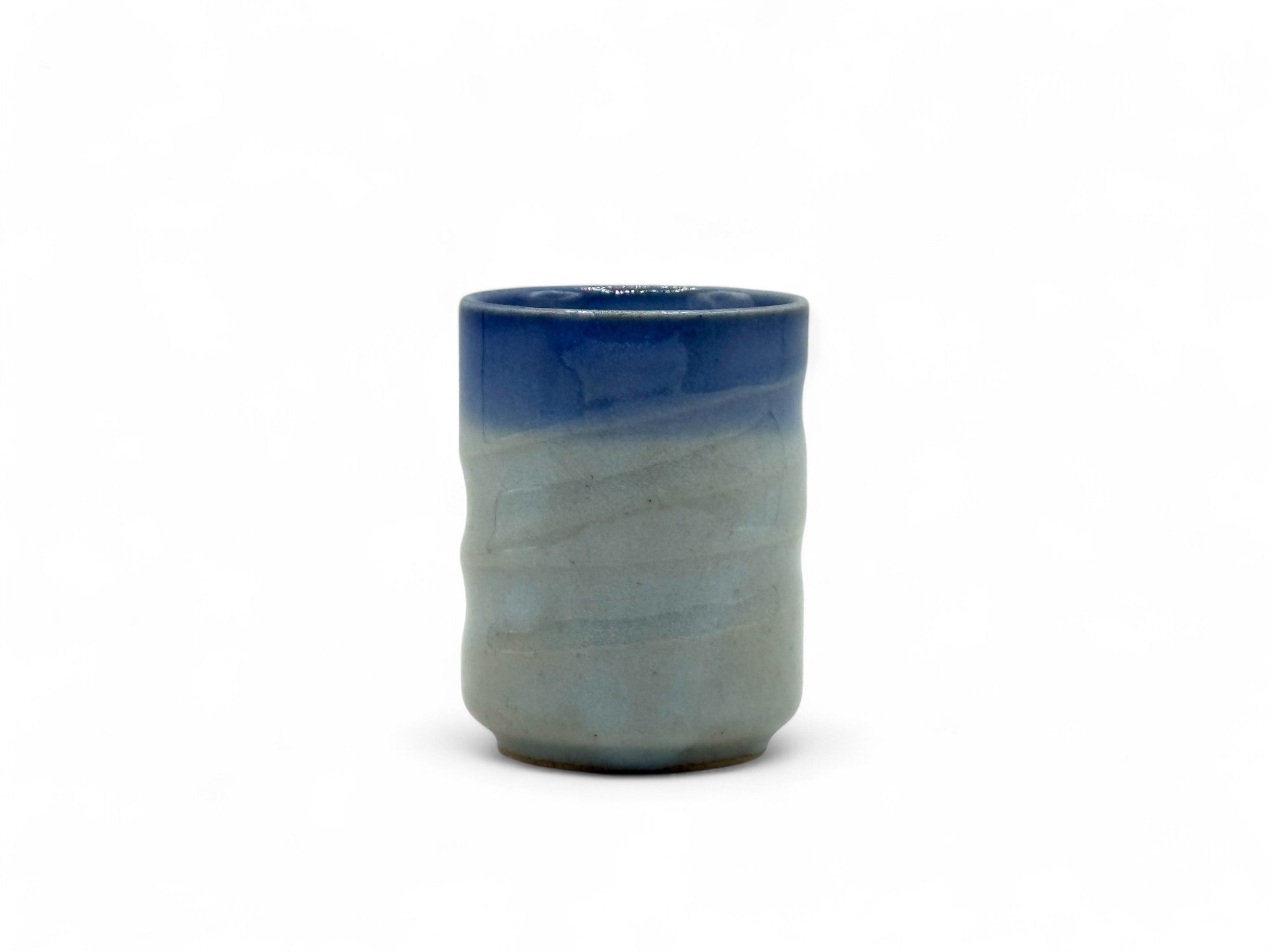 Aobuchi Blue Mino-yaki Yunomi - Japanese Teacup