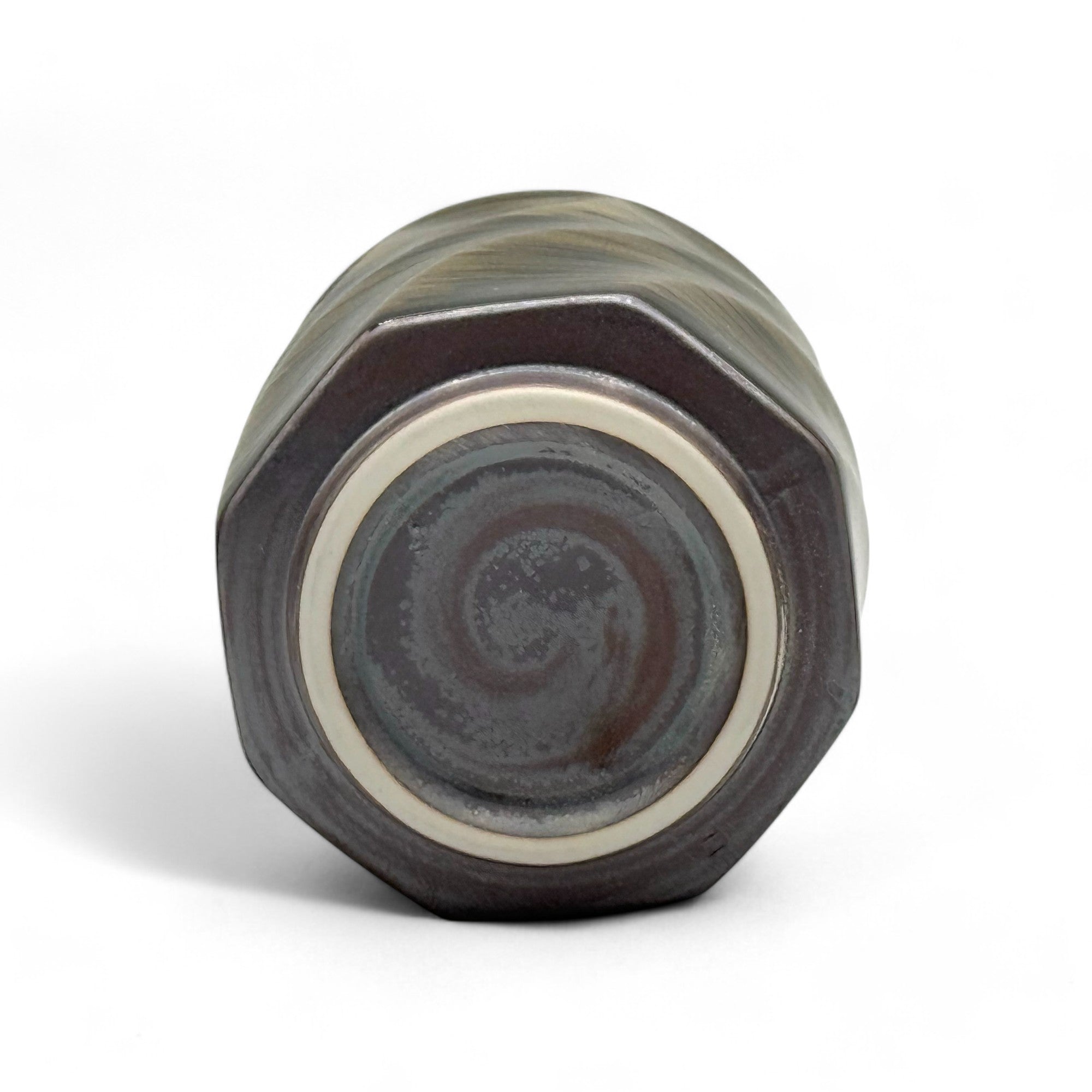 Kuro Black Octagonal Mino-yaki Yunomi - Japanese Teacup
