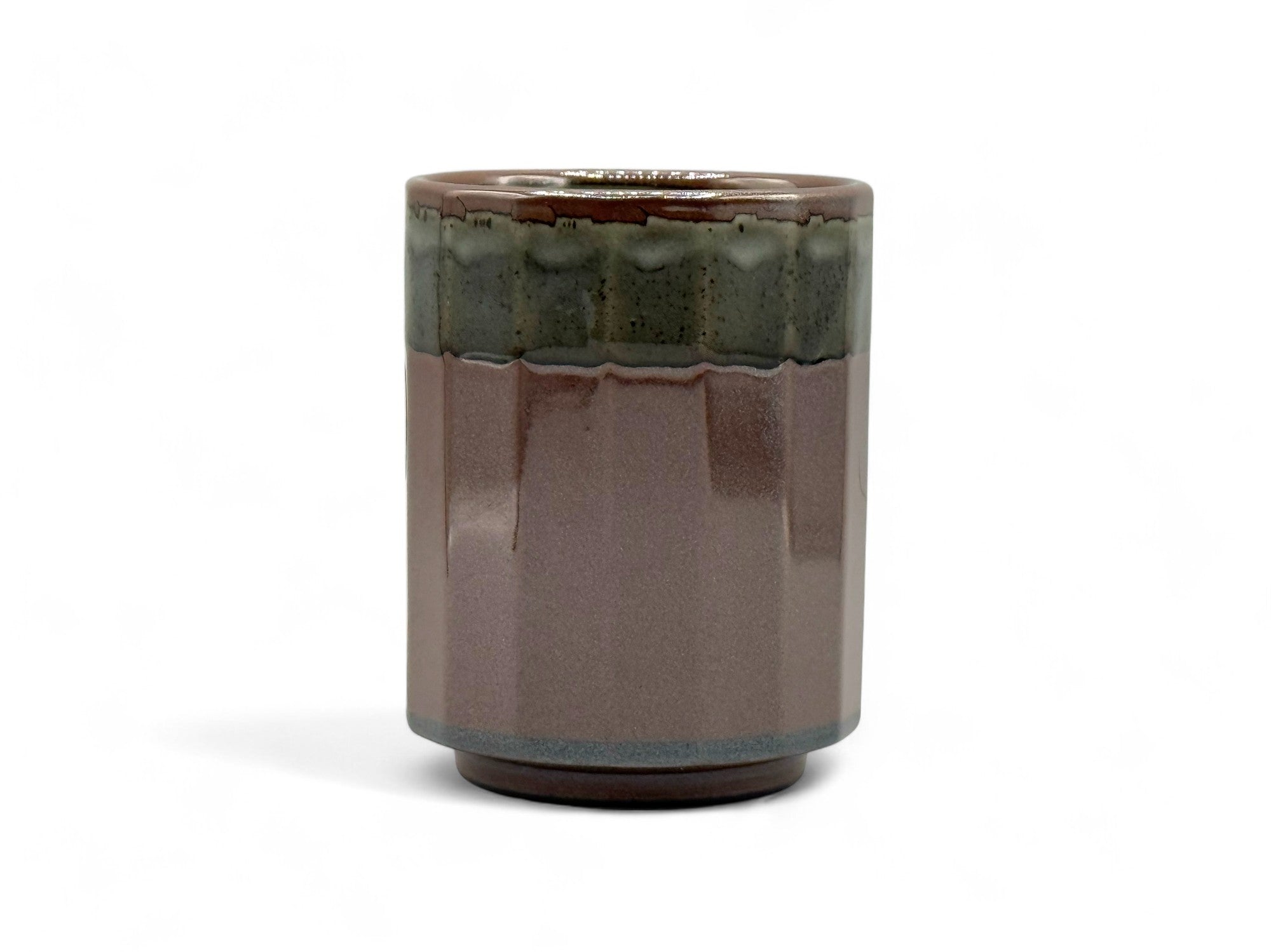 Ansekishoku Red Mino-yaki Yunomi - Japanese Teacup