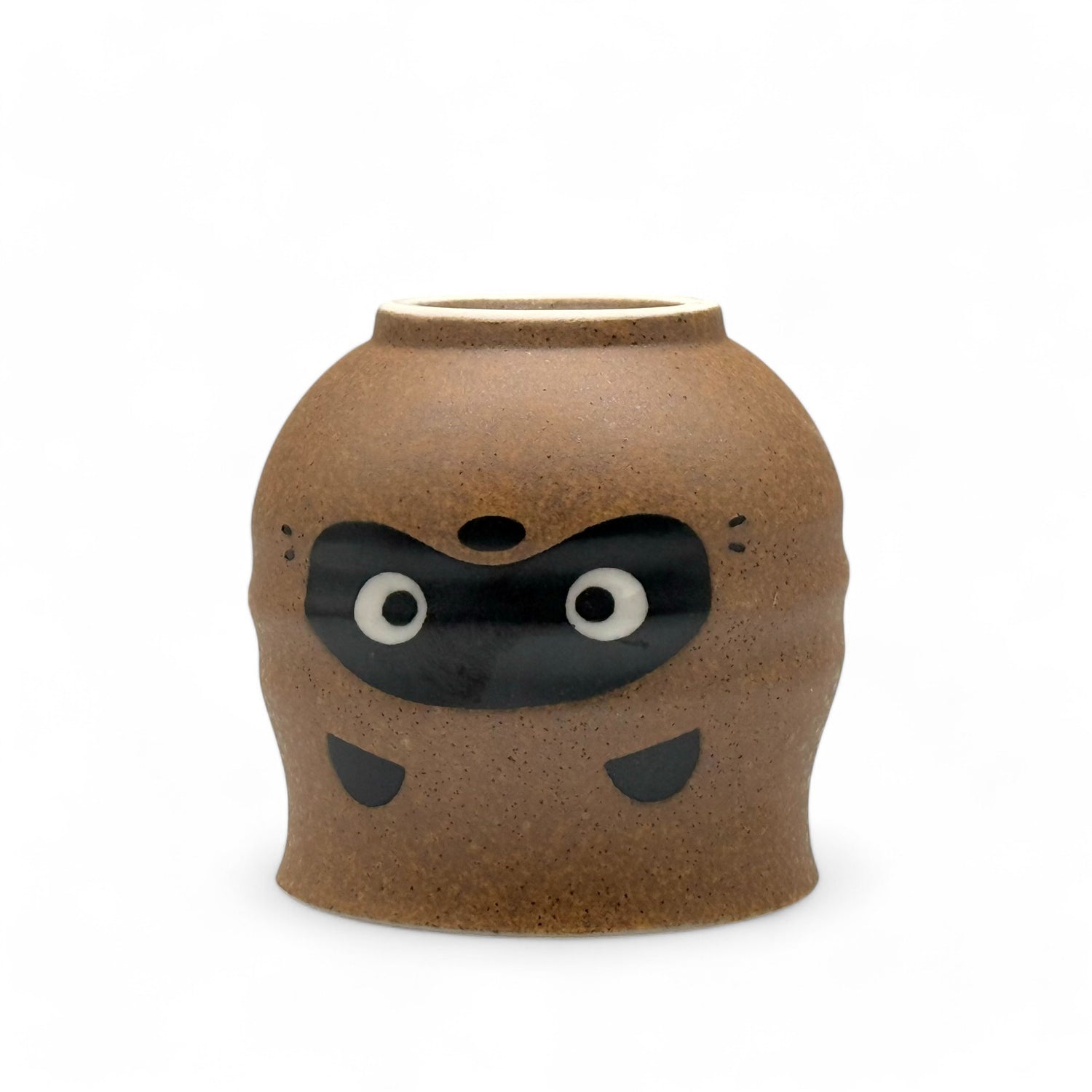 Tanuki Brown Mino-yaki Yunomi - Japanese Teacup