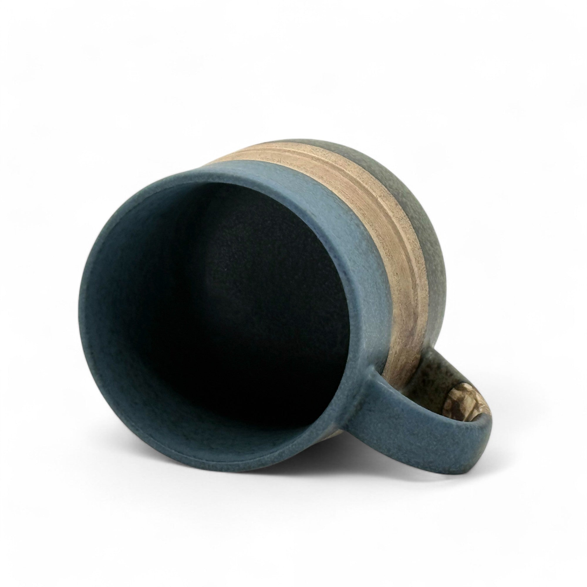Sephia Dark Blue Mino-yaki Mug by Shinko Kiln - Japanese Tea Mug