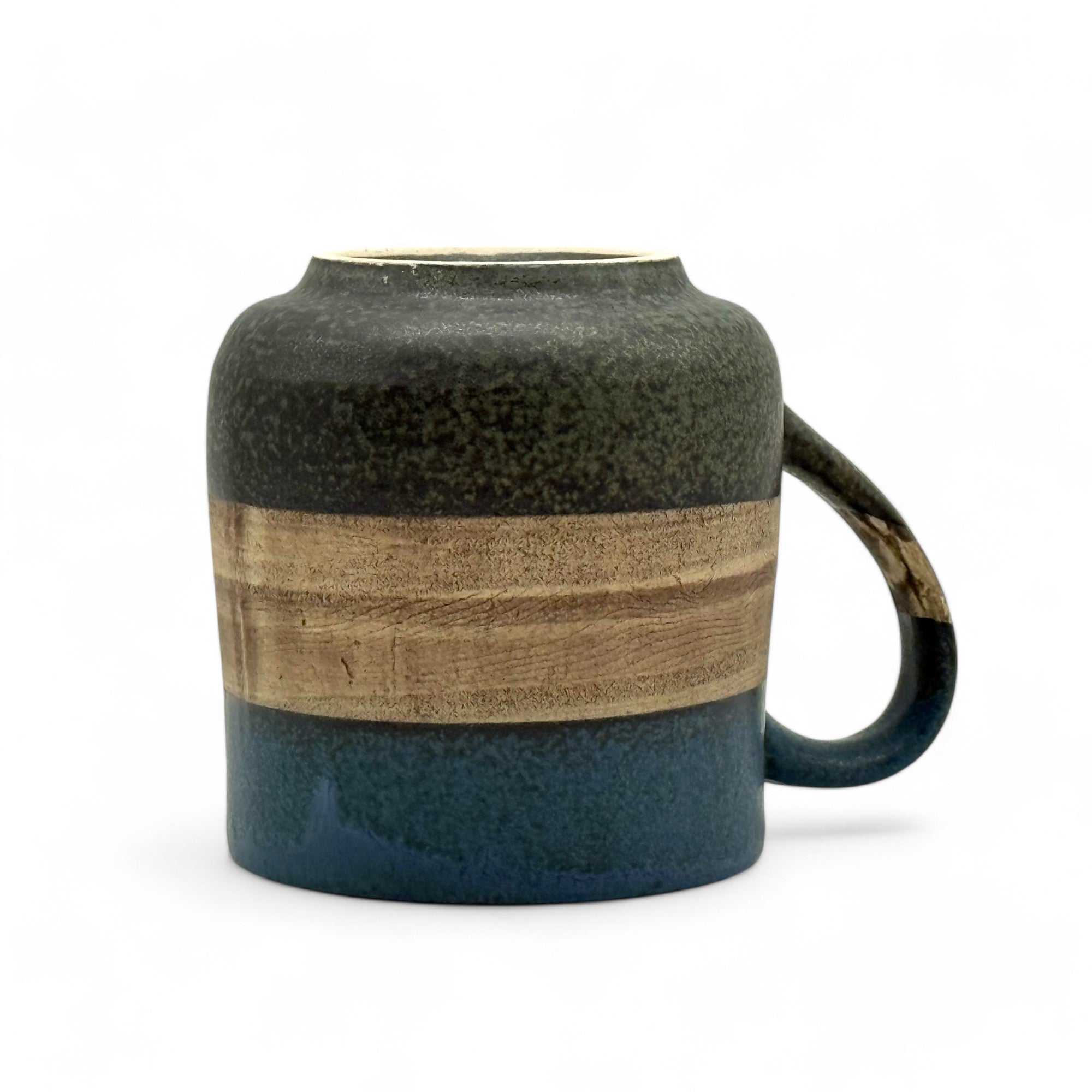 Sephia Dark Blue Mino-yaki Mug by Shinko Kiln - Japanese Tea Mug