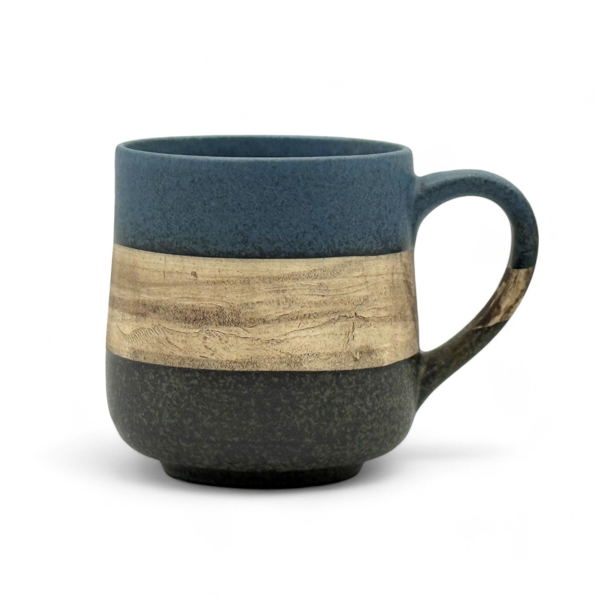 Sephia Dark Blue Mino-yaki Mug by Shinko Kiln - Japanese Tea Mug