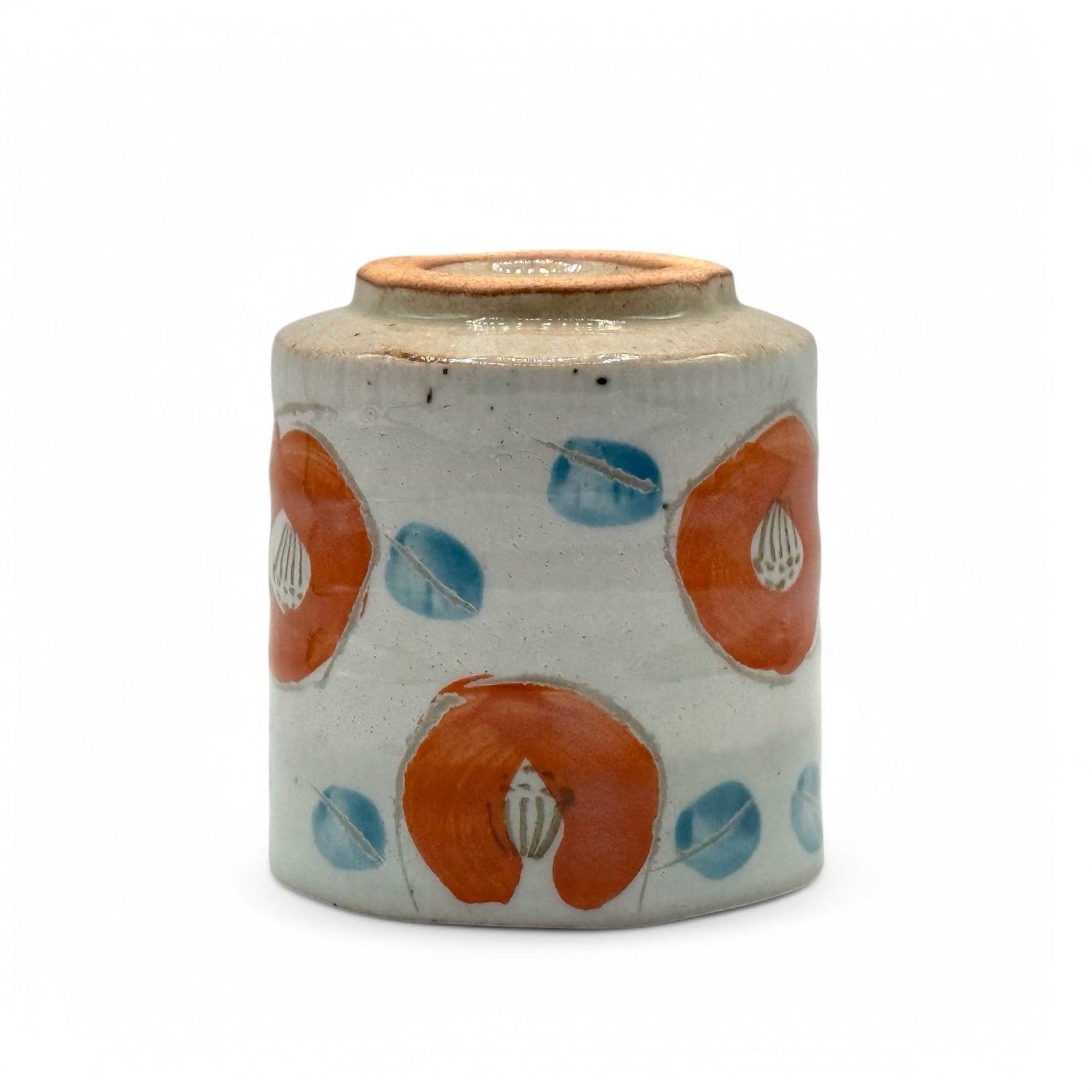 Hana Gray Mino-yaki Yunomi by Kimura - Japanese Teacup