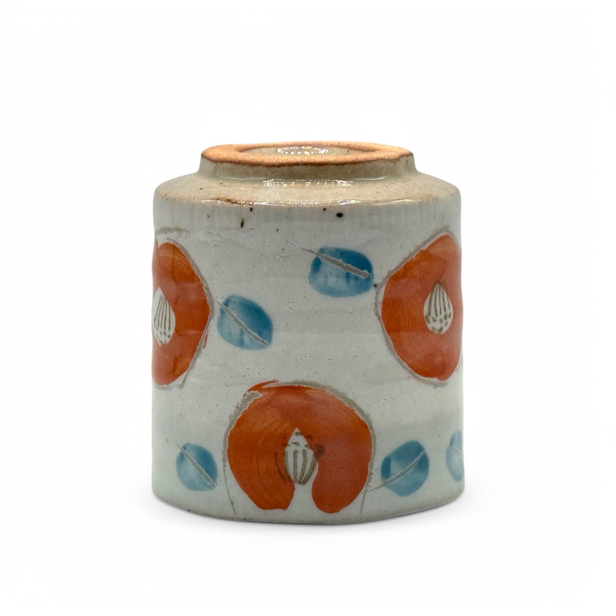 Hana Gray Mino-yaki Yunomi by Kimura - Japanese Teacup