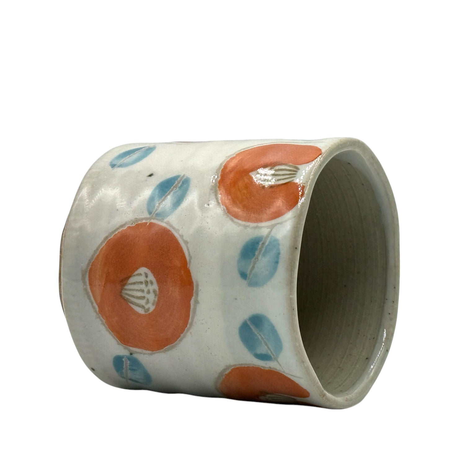 Hana Gray Mino-yaki Yunomi by Kimura - Japanese Teacup