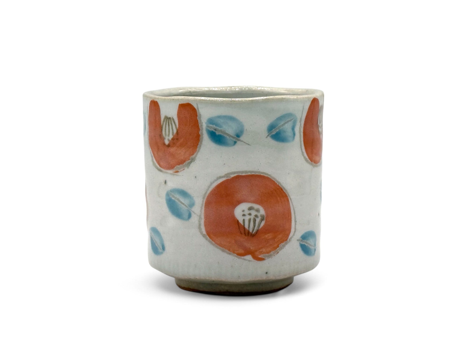 Hana Gray Mino-yaki Yunomi by Kimura - Japanese Teacup