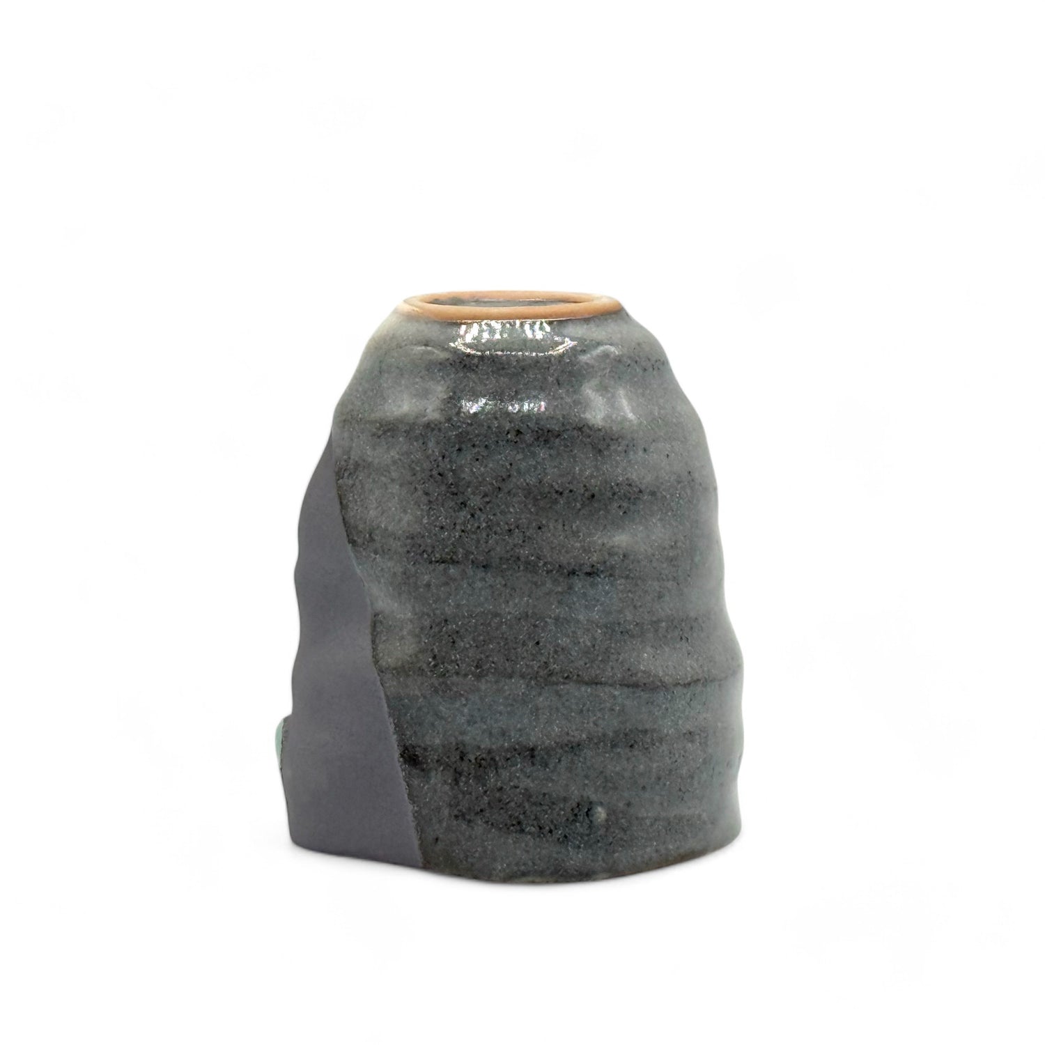 Nezumi Shinrokubei Gray Mino-yaki Yunomi - Japanese Teacup