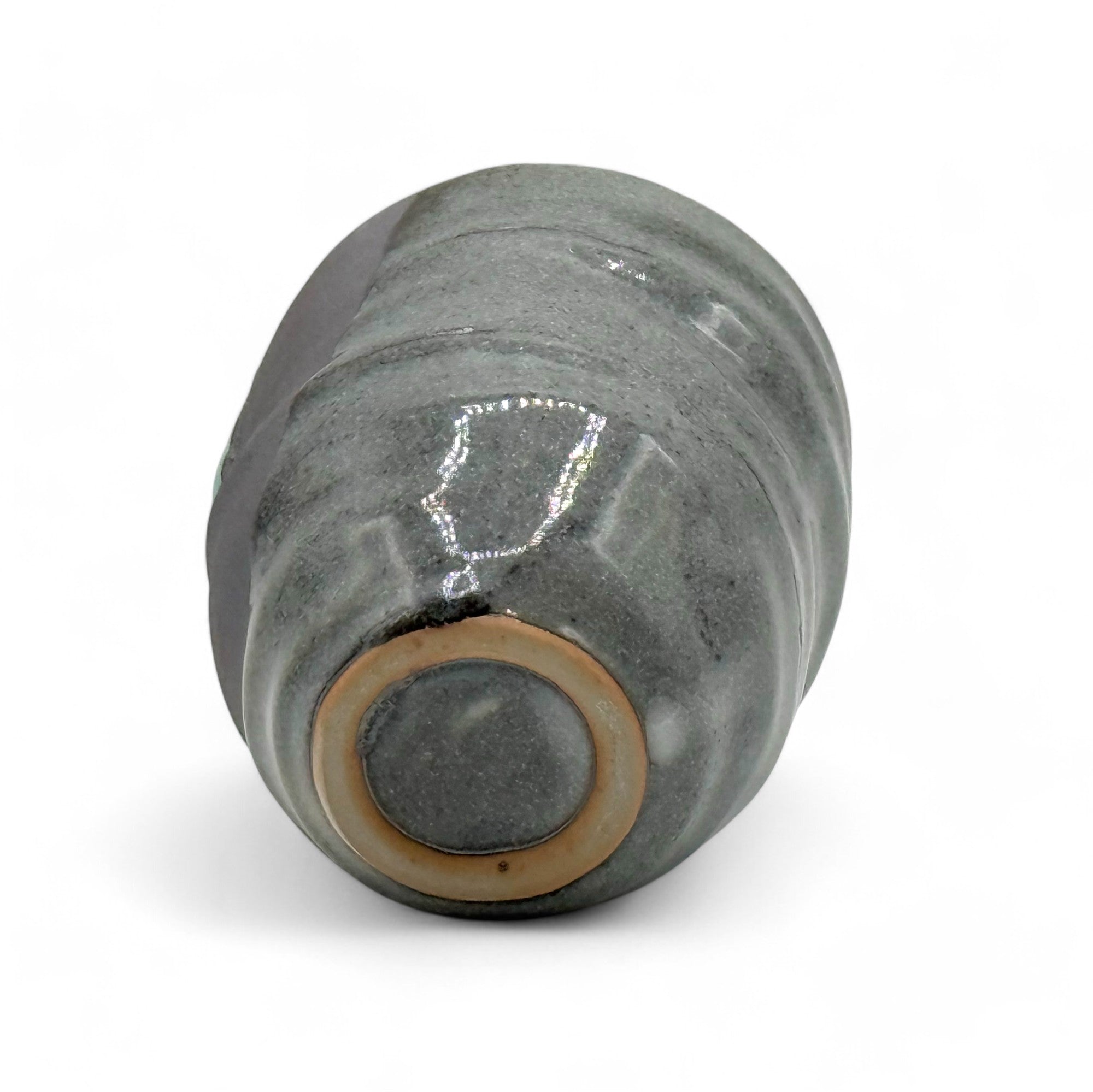 Nezumi Shinrokubei Gray Mino-yaki Yunomi - Japanese Teacup