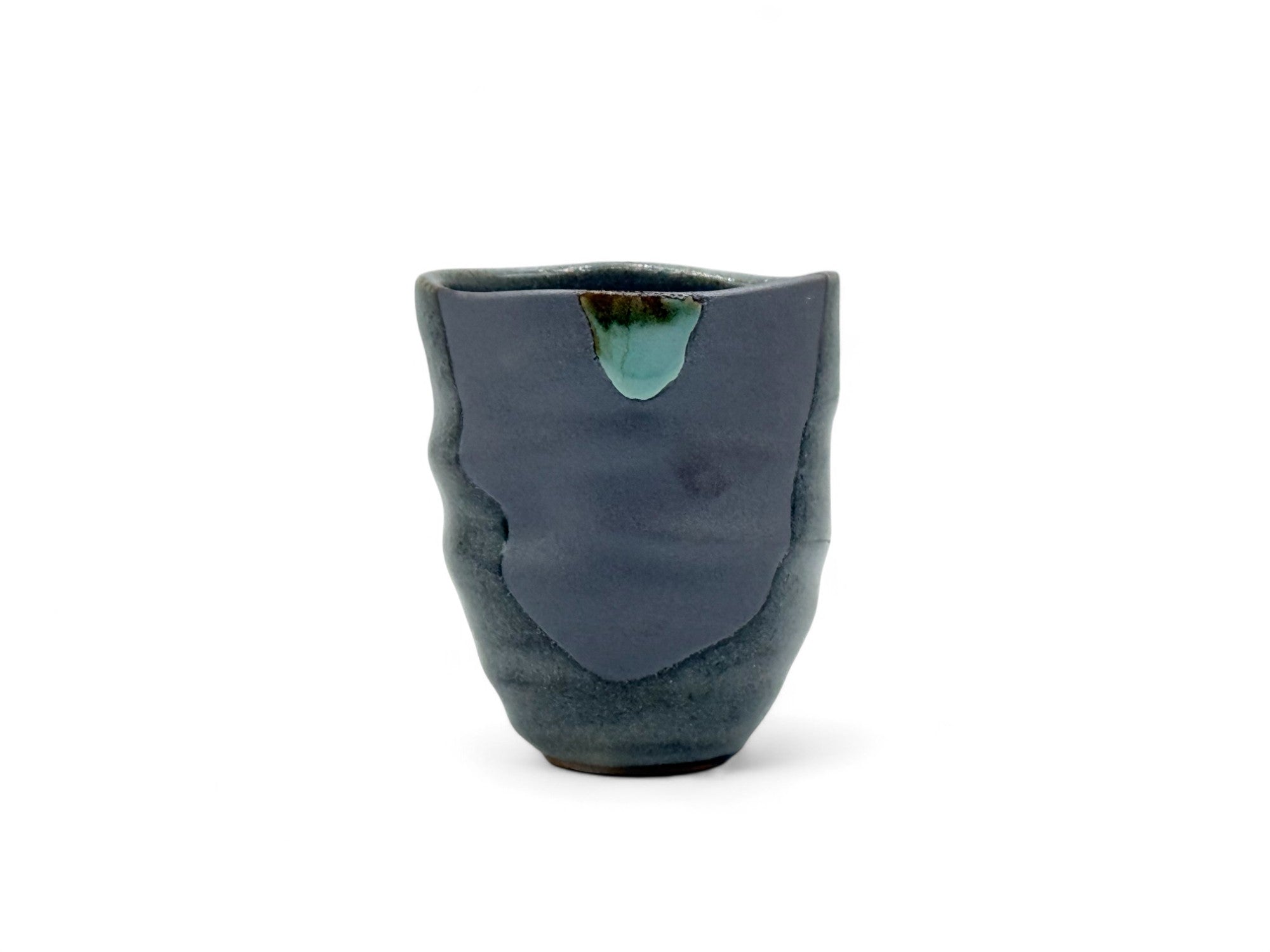 Nezumi Shinrokubei Gray Mino-yaki Yunomi - Japanese Teacup