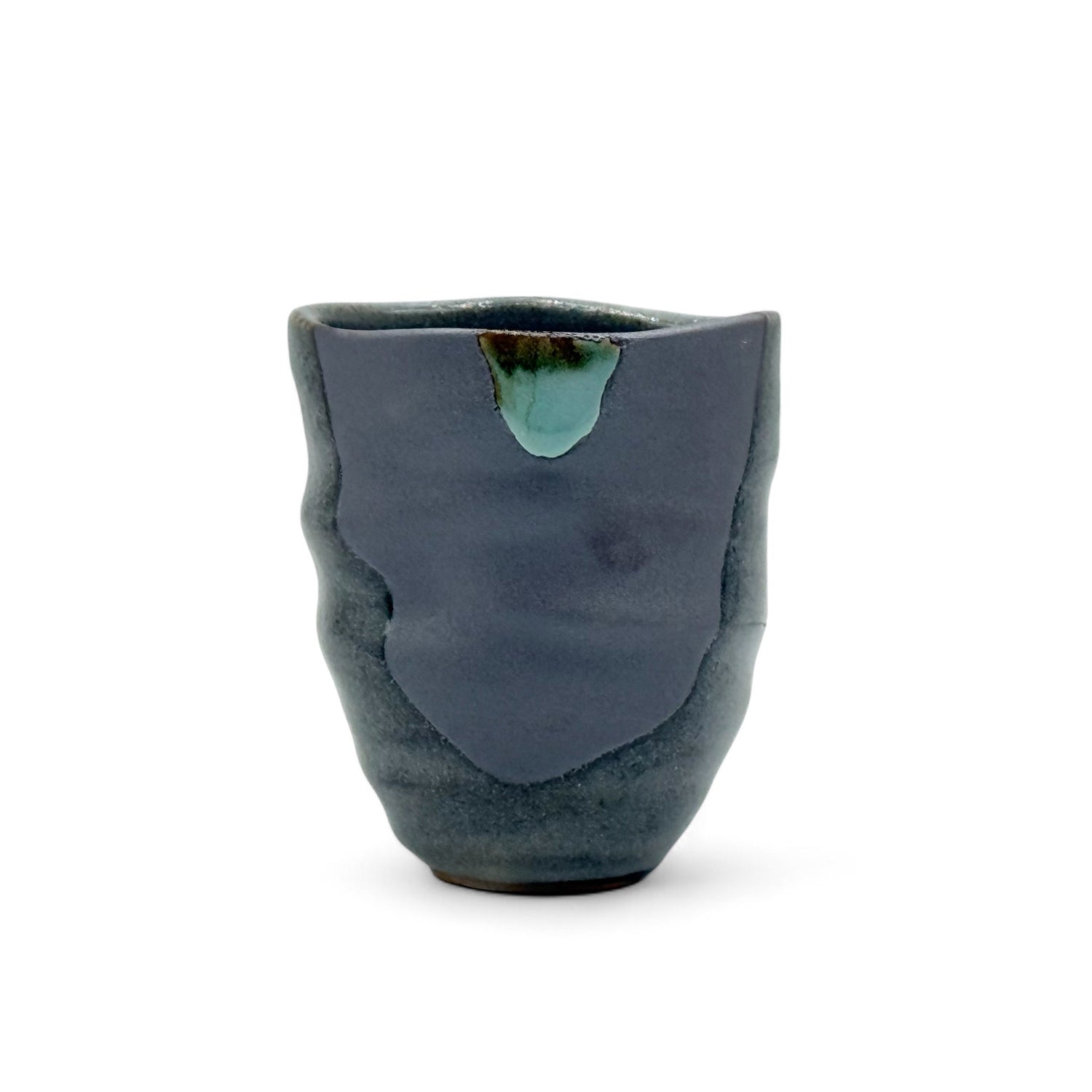 Nezumi Shinrokubei Gray Mino-yaki Yunomi - Japanese Teacup