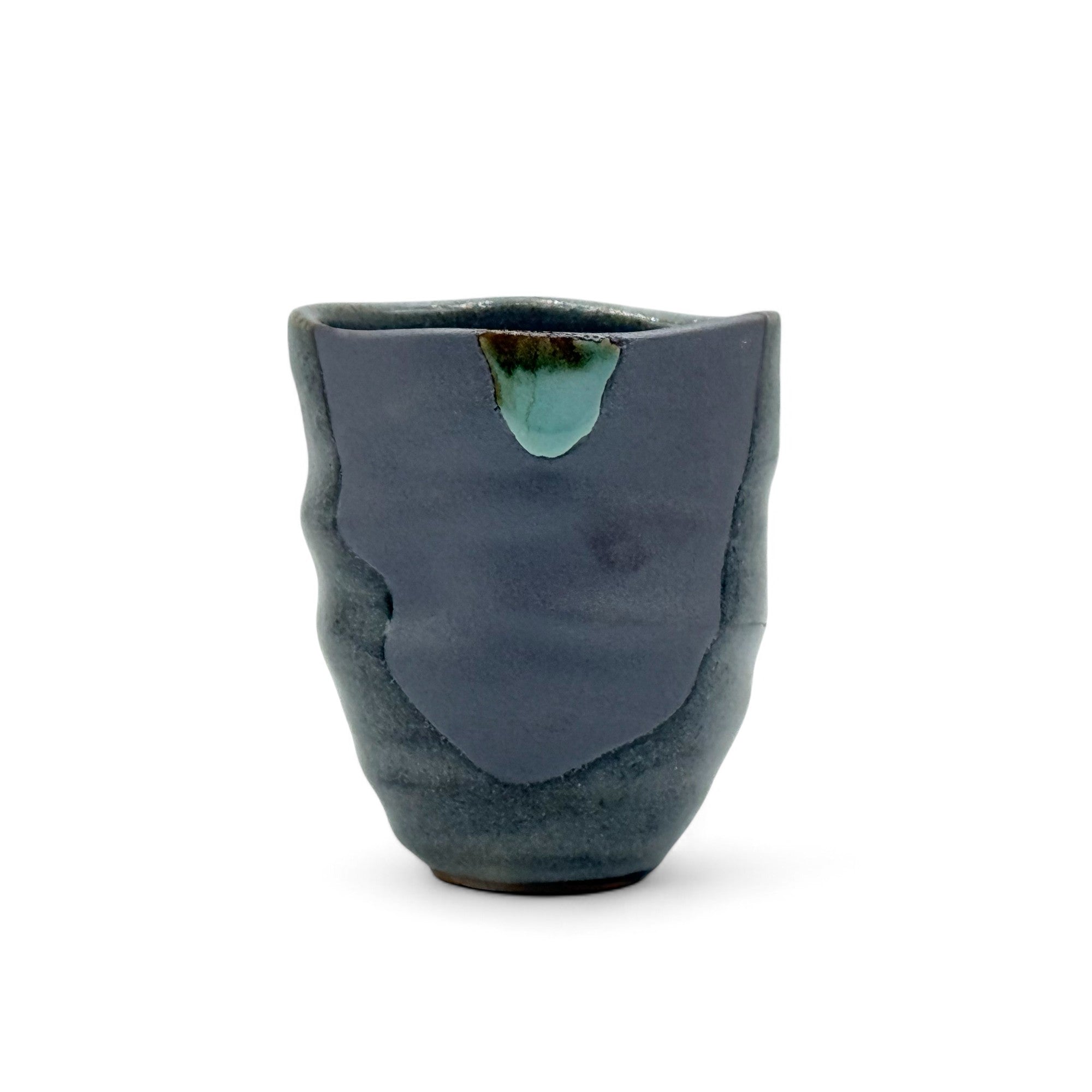Nezumi Shinrokubei Gray Mino-yaki Yunomi - Japanese Teacup