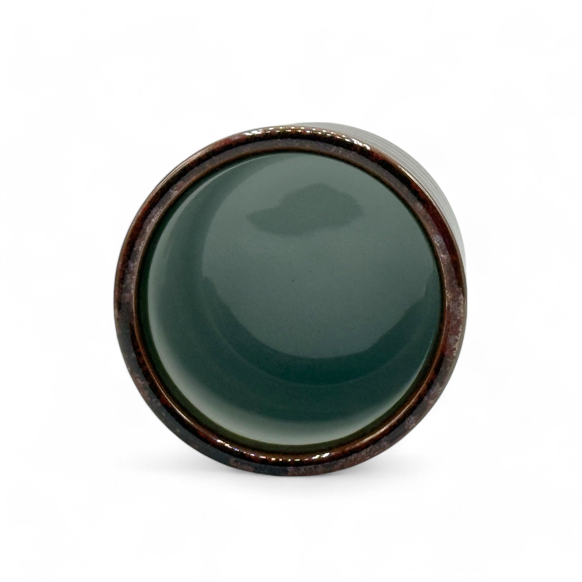 Tessha Iron Red Oki Mino-yaki Yunomi - Japanese Teacup