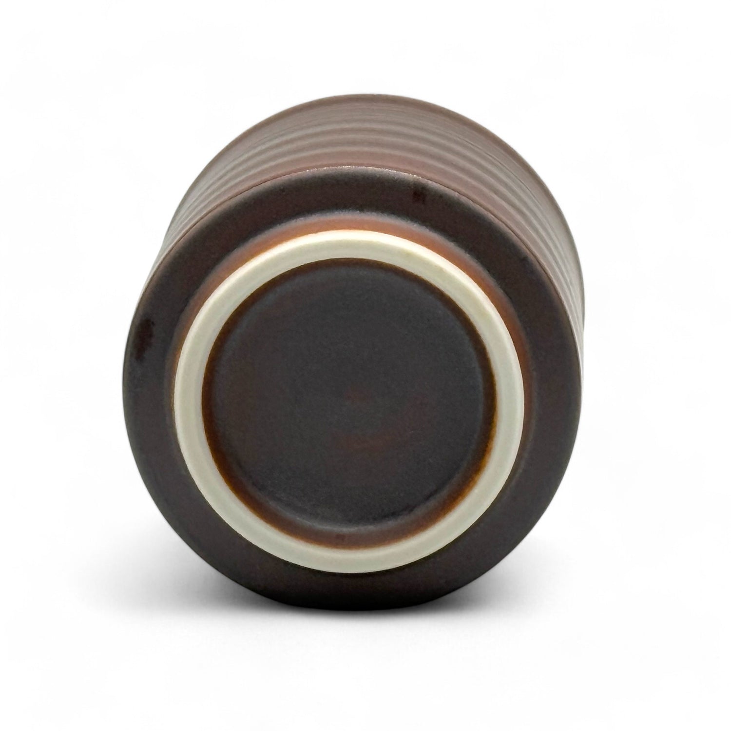 Tessha Iron Red Oki Mino-yaki Yunomi - Japanese Teacup