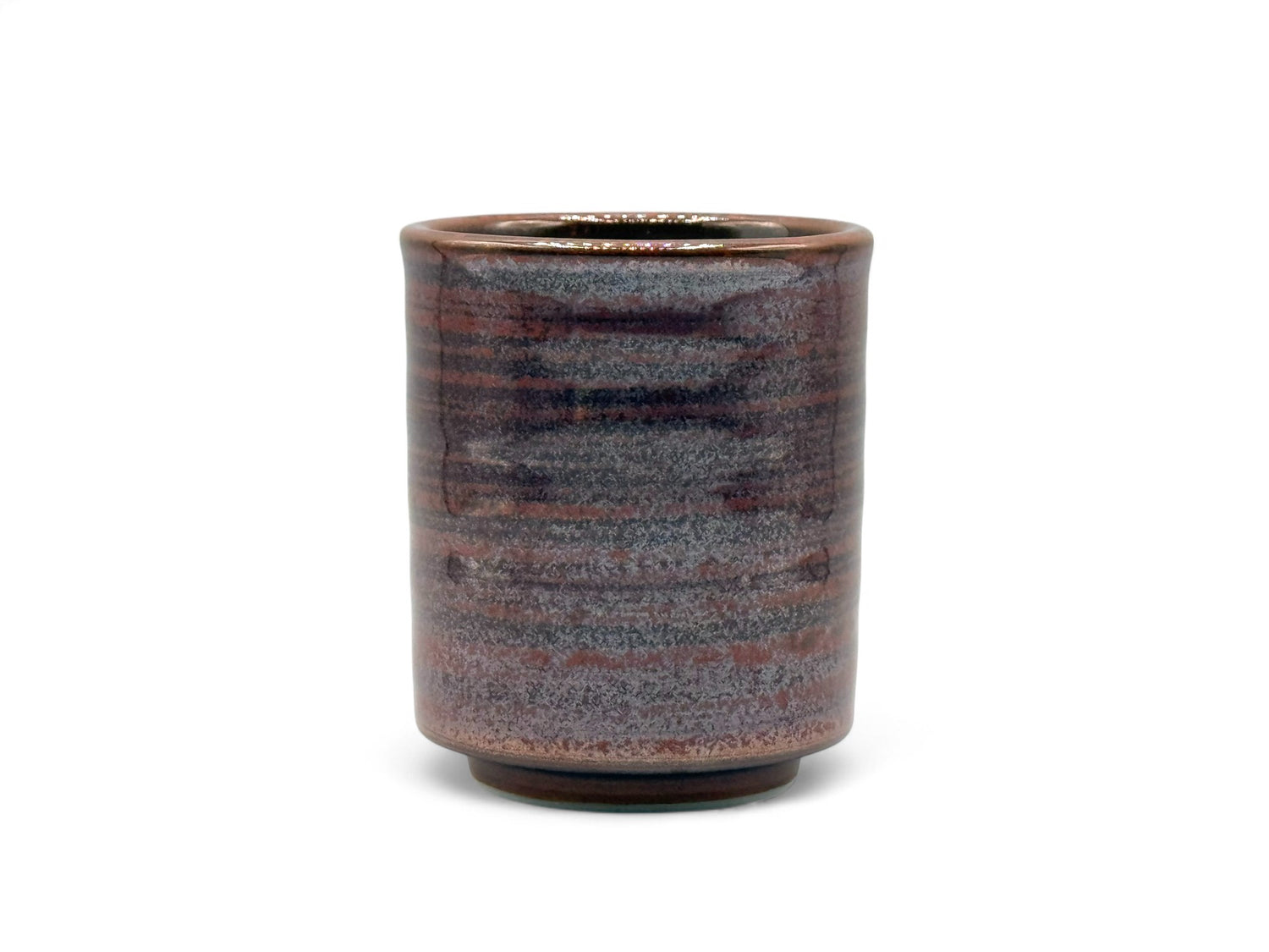 Tessha Iron Red Oki Mino-yaki Yunomi - Japanese Teacup