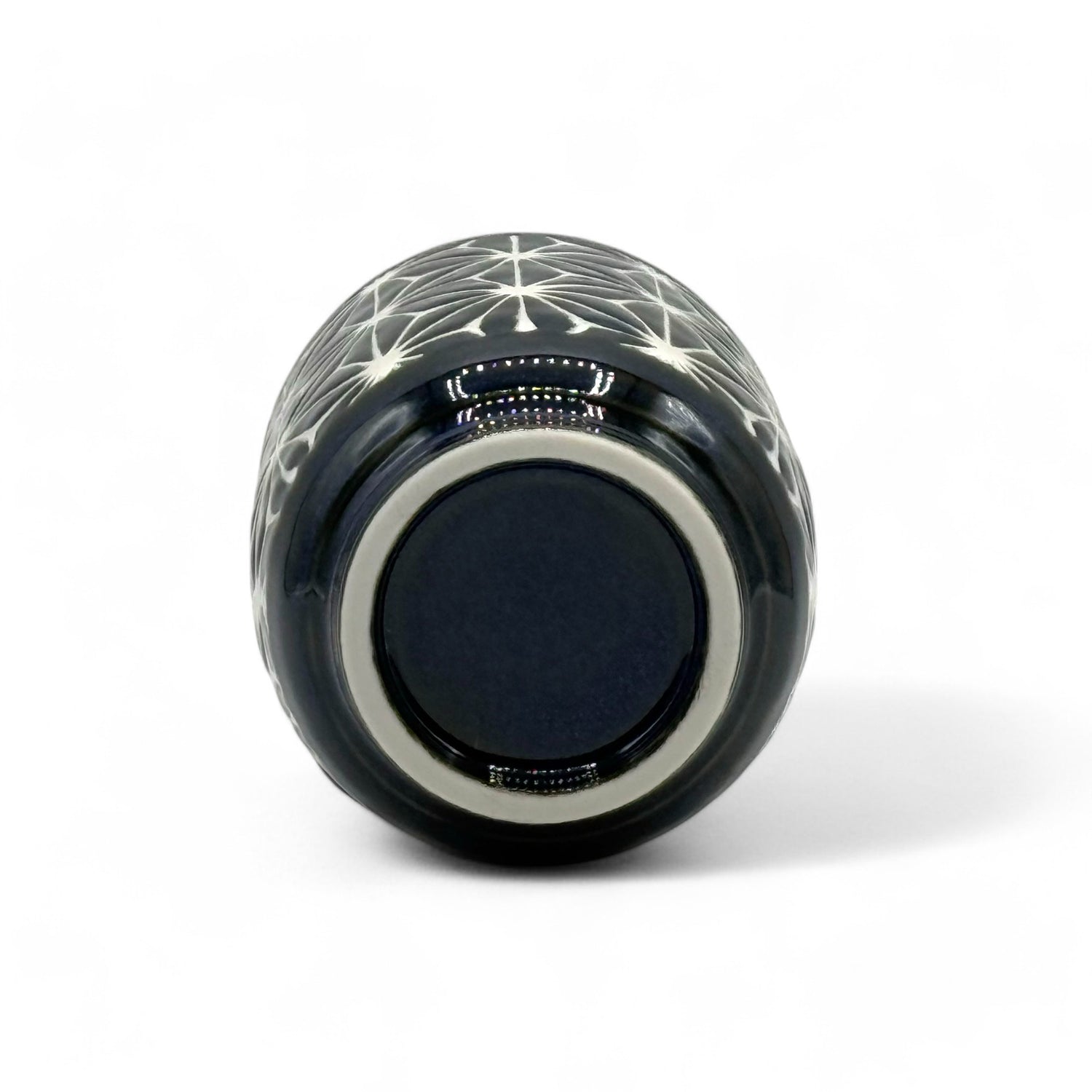 Asanoha Blue Mino-yaki Yunomi by Mifu - Japanese Teacup