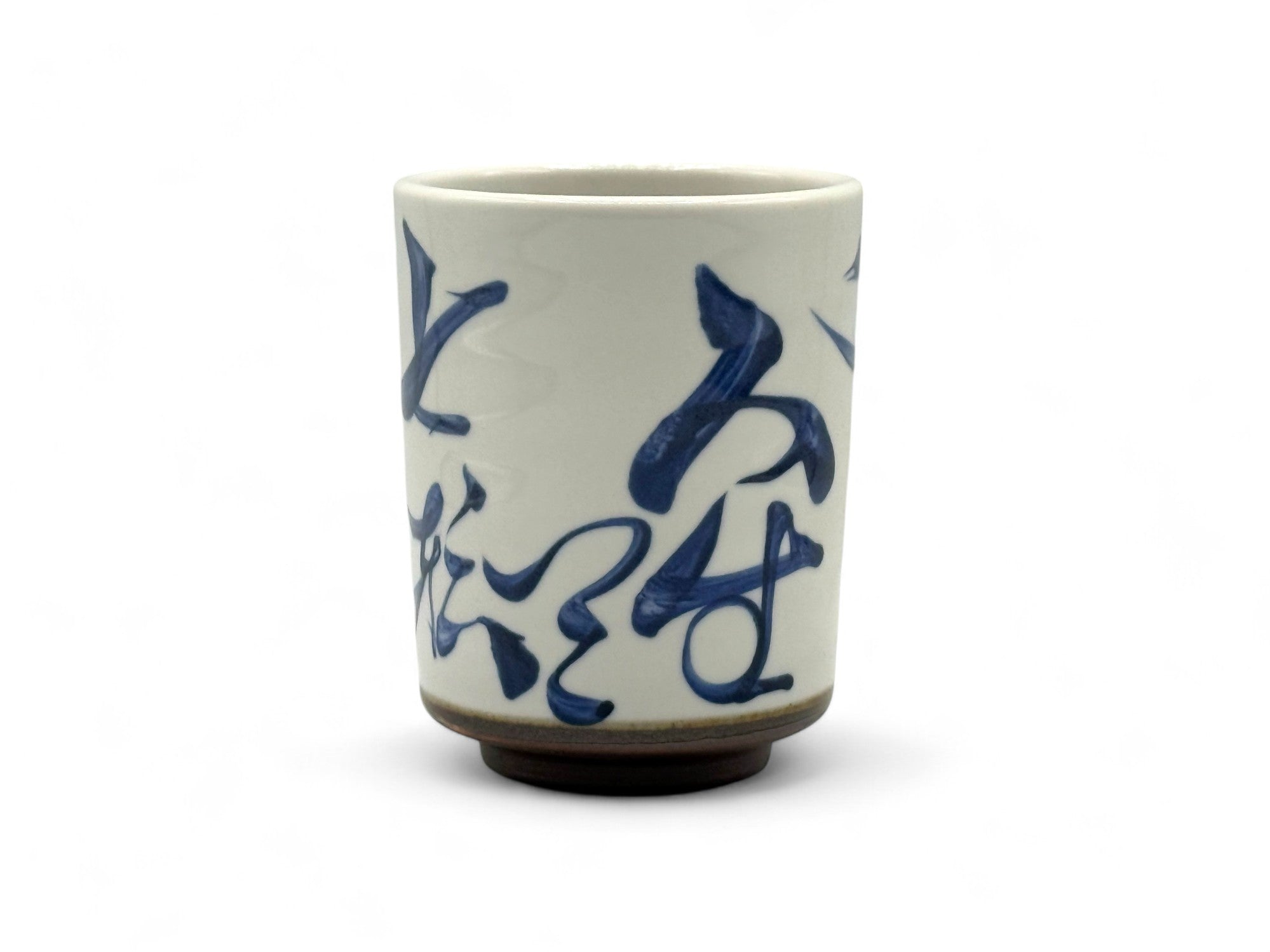 Brushstroke White Mino-yaki Yunomi - Japanese Teacup