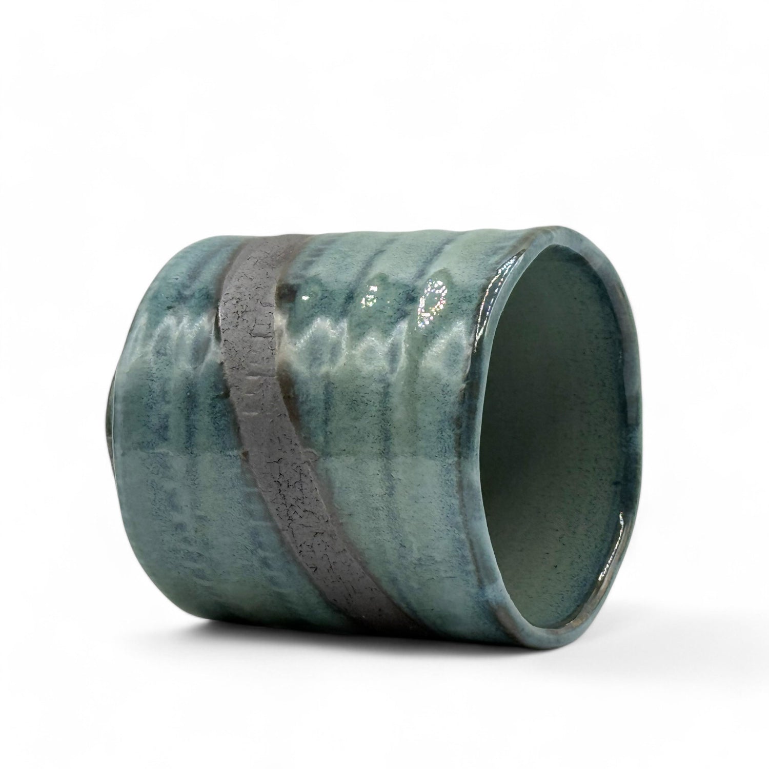 Kin Kama Blue Mino-yaki Yunomi - Japanese Teacup