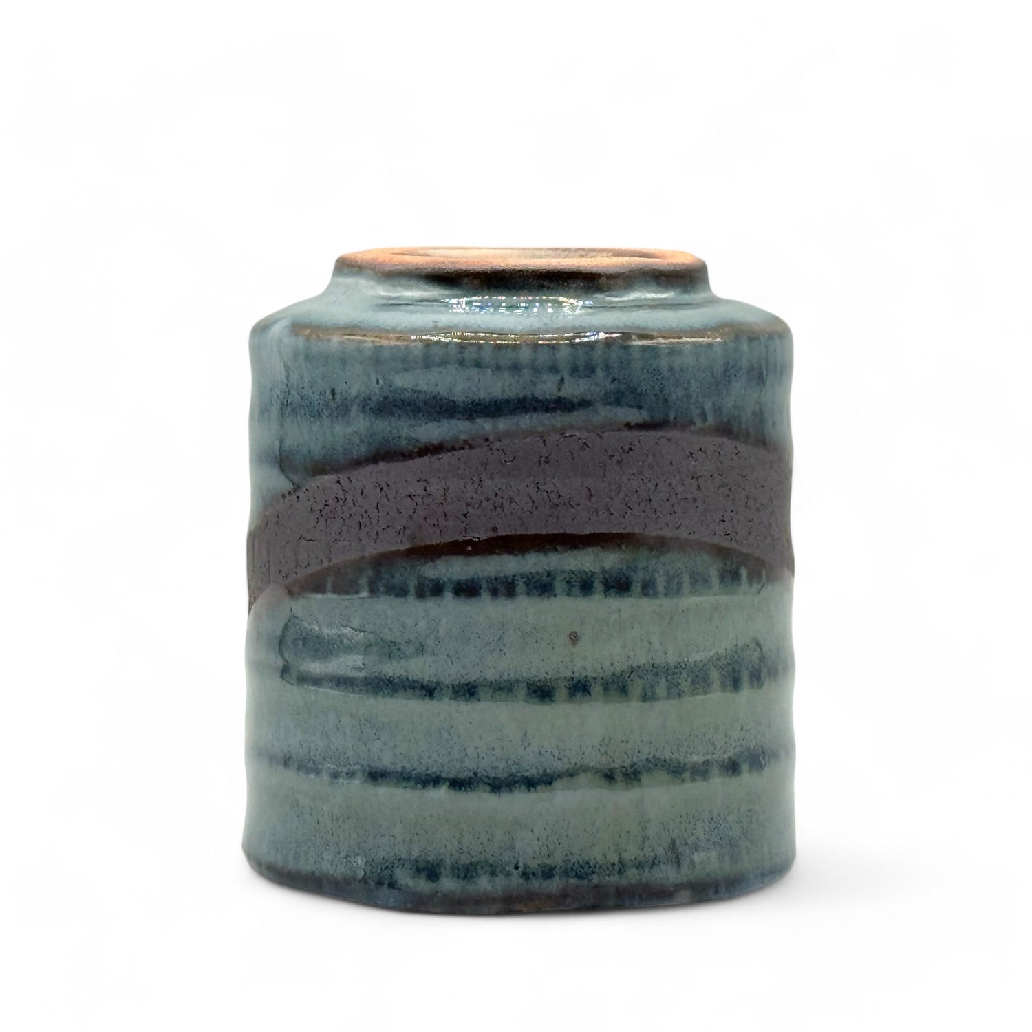 Kin Kama Blue Mino-yaki Yunomi - Japanese Teacup