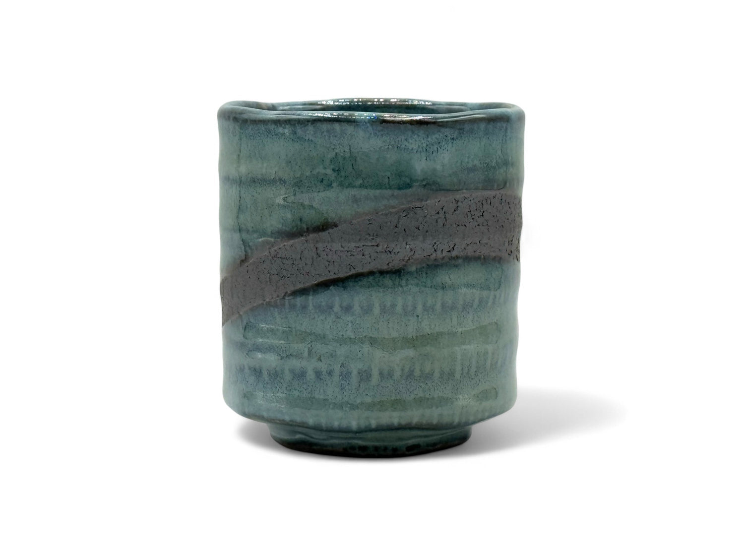 Kin Kama Blue Mino-yaki Yunomi - Japanese Teacup
