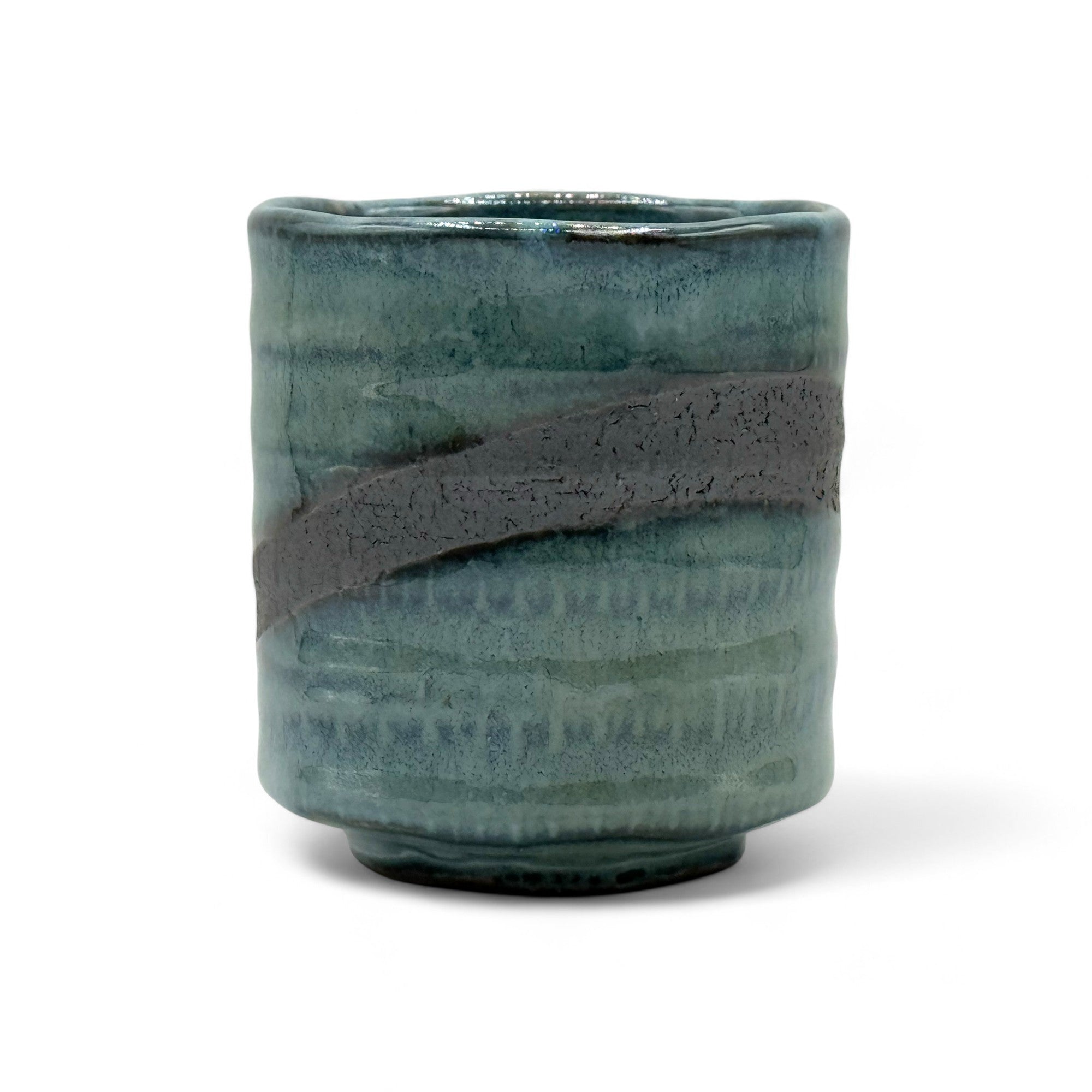 Kin Kama Blue Mino-yaki Yunomi - Japanese Teacup