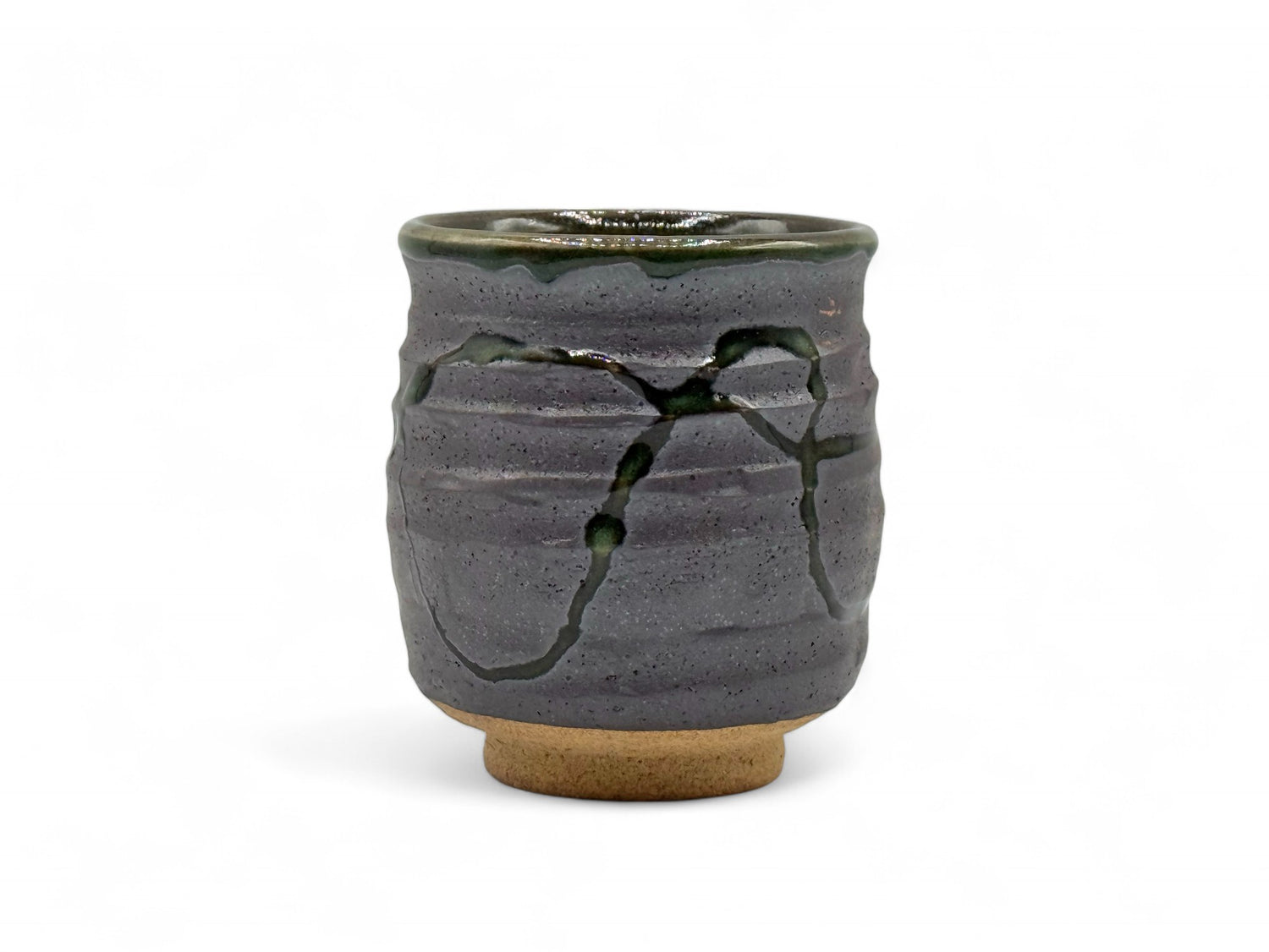 Kuroitchin Hiwa Black Mino-yaki Yunomi - Japanese Teacup