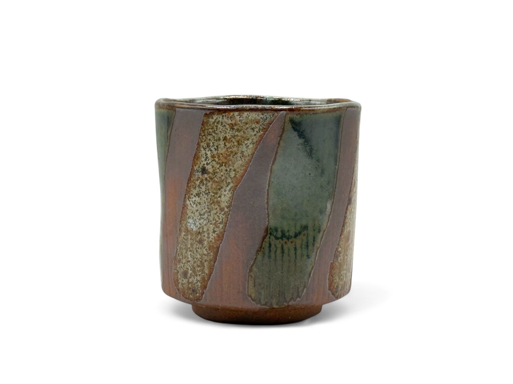 Nunome Nishiki Tokusa Mino-yaki Yunomi - Japanese Teacup