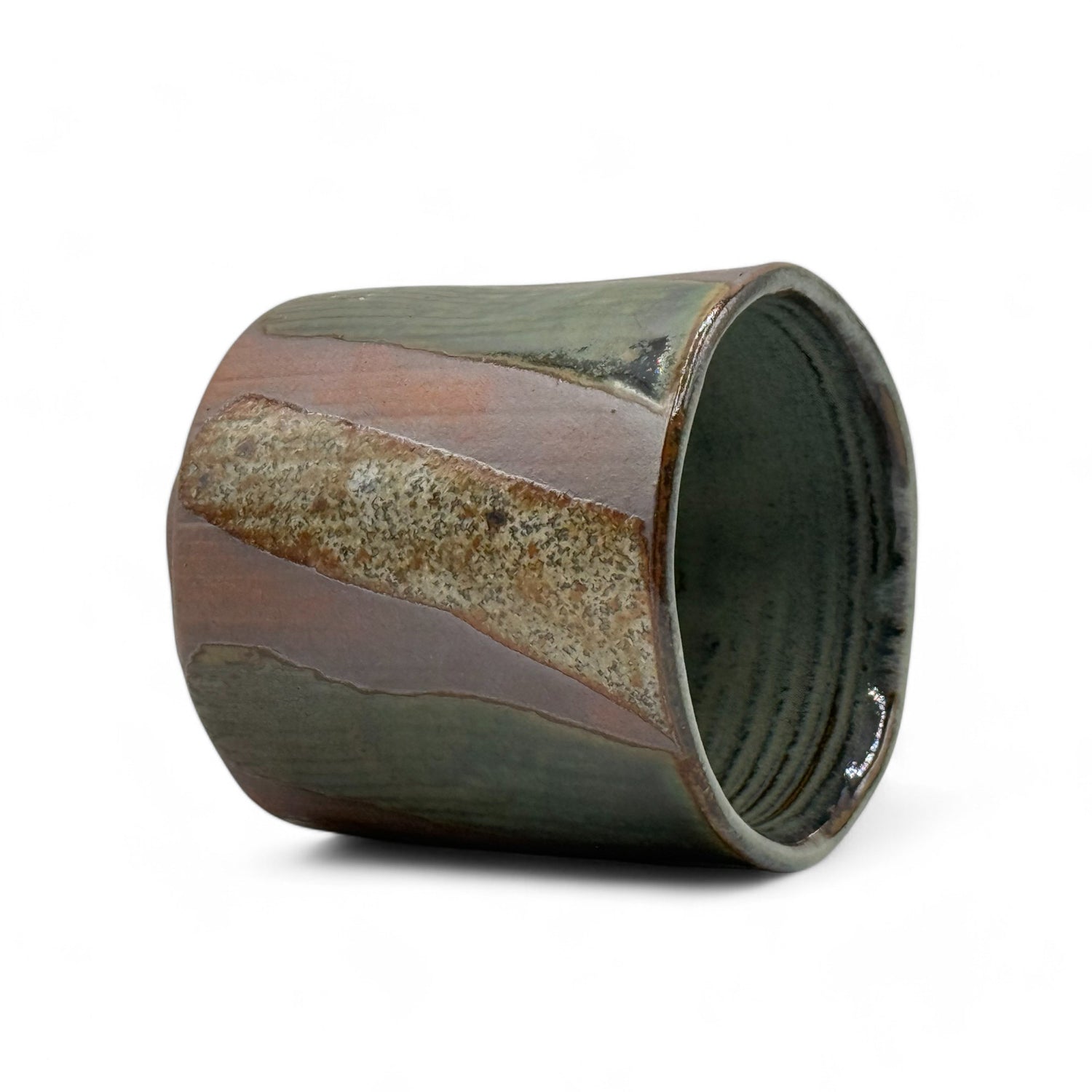 Nunome Nishiki Tokusa Mino-yaki Yunomi - Japanese Teacup