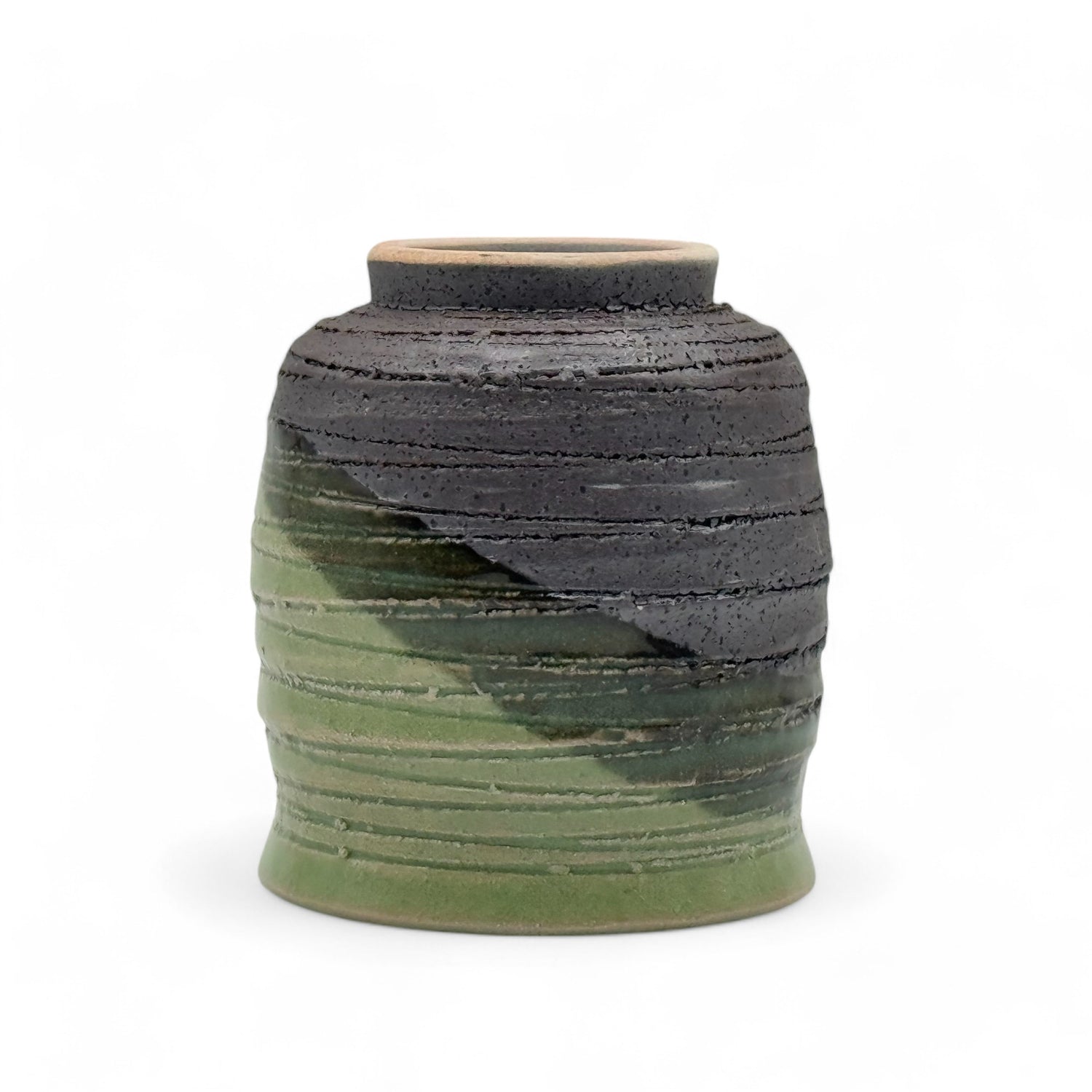 Hangake Hiwa Green Mino-yaki Yunomi - Japanese Teacup