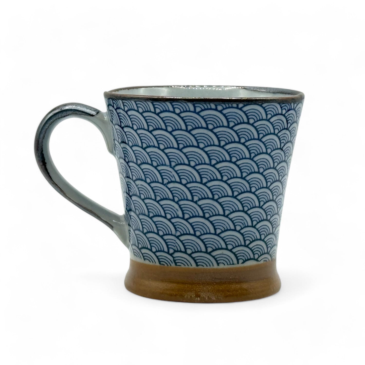 Komon Blue Mino-yaki Mug - Japanese Tea Mug