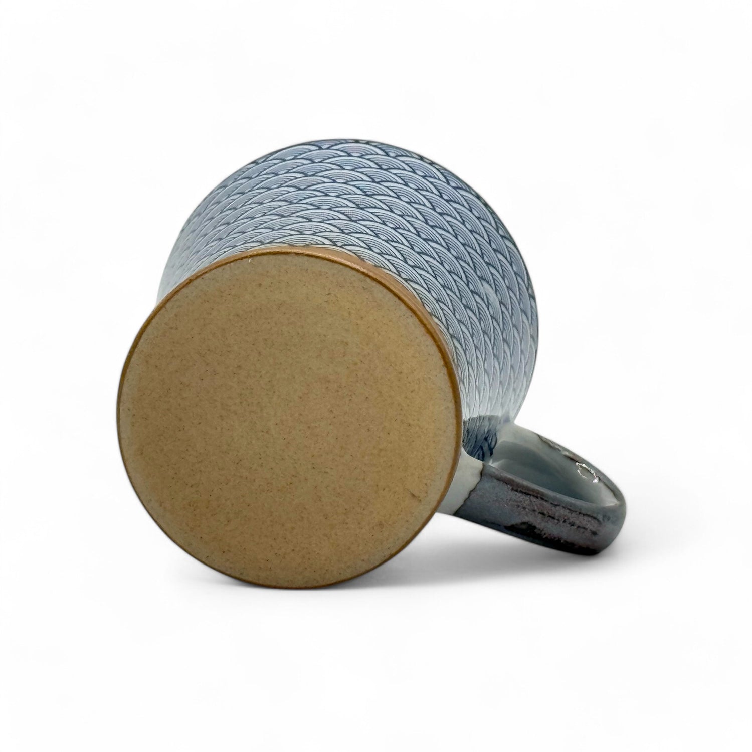 Komon Blue Mino-yaki Mug - Japanese Tea Mug