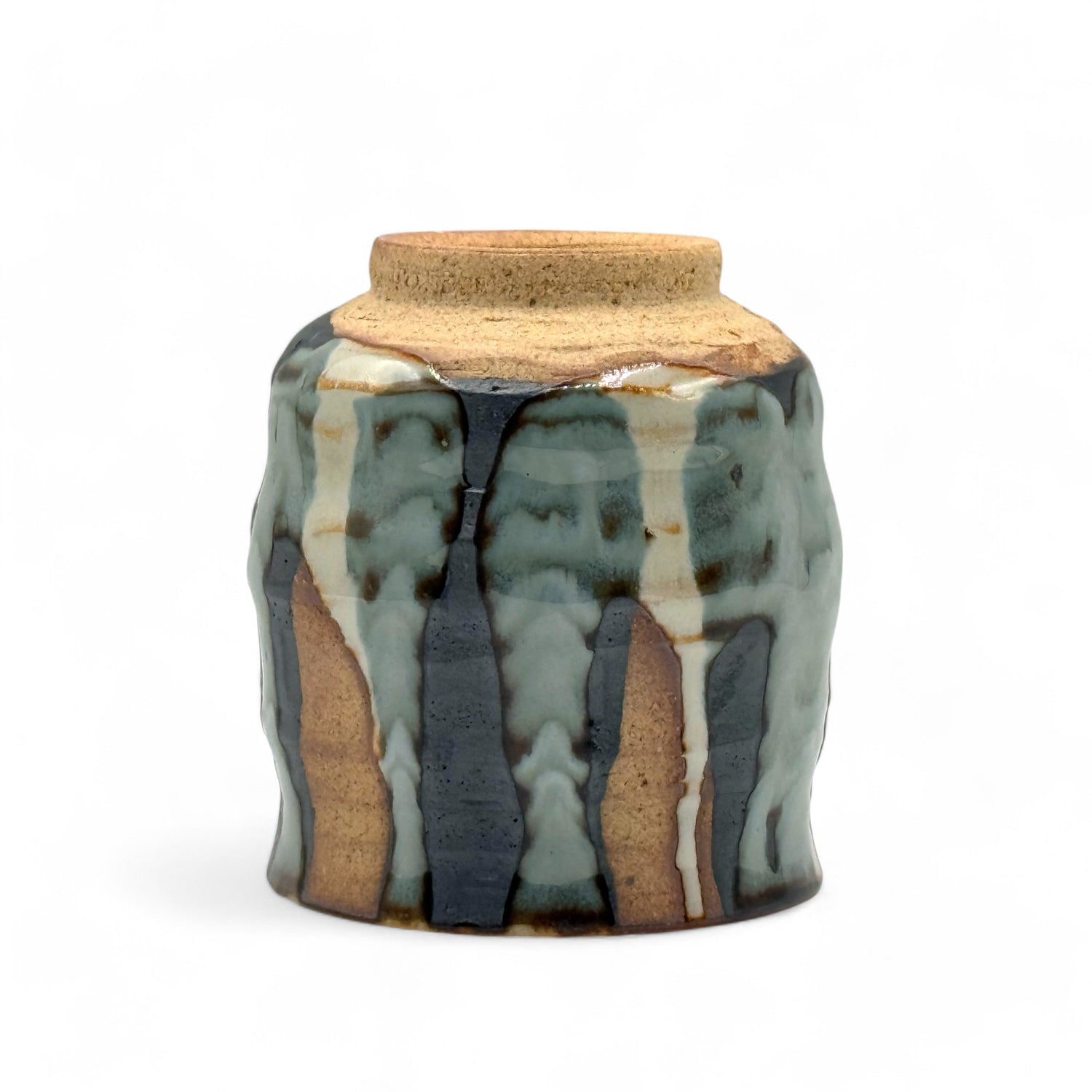 Suna Mozaiku Brown Mino-yaki Yunomi by Kimura - Japanese Teacup