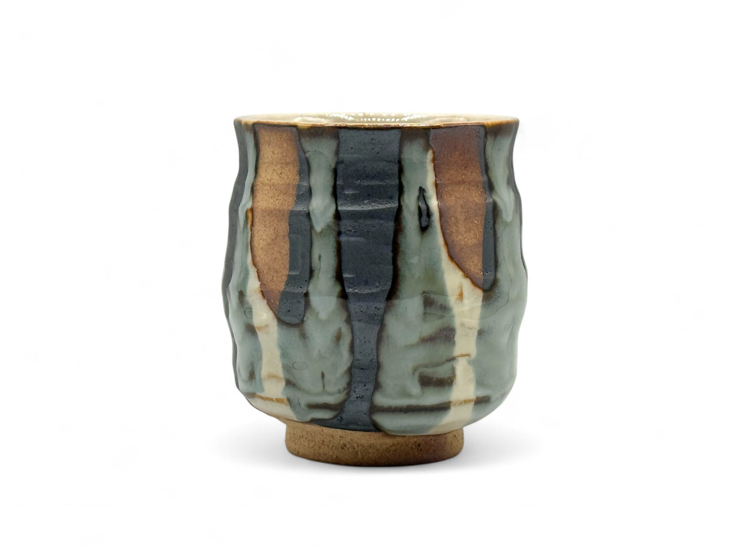 Suna Mozaiku Brown Mino-yaki Yunomi by Kimura - Japanese Teacup