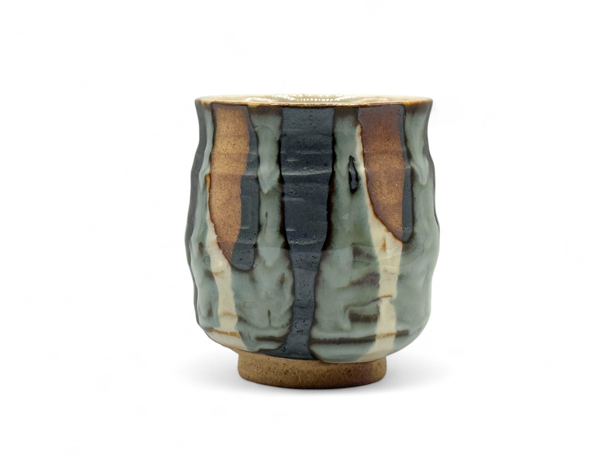 Suna Mozaiku Brown Mino-yaki Yunomi by Kimura - Japanese Teacup