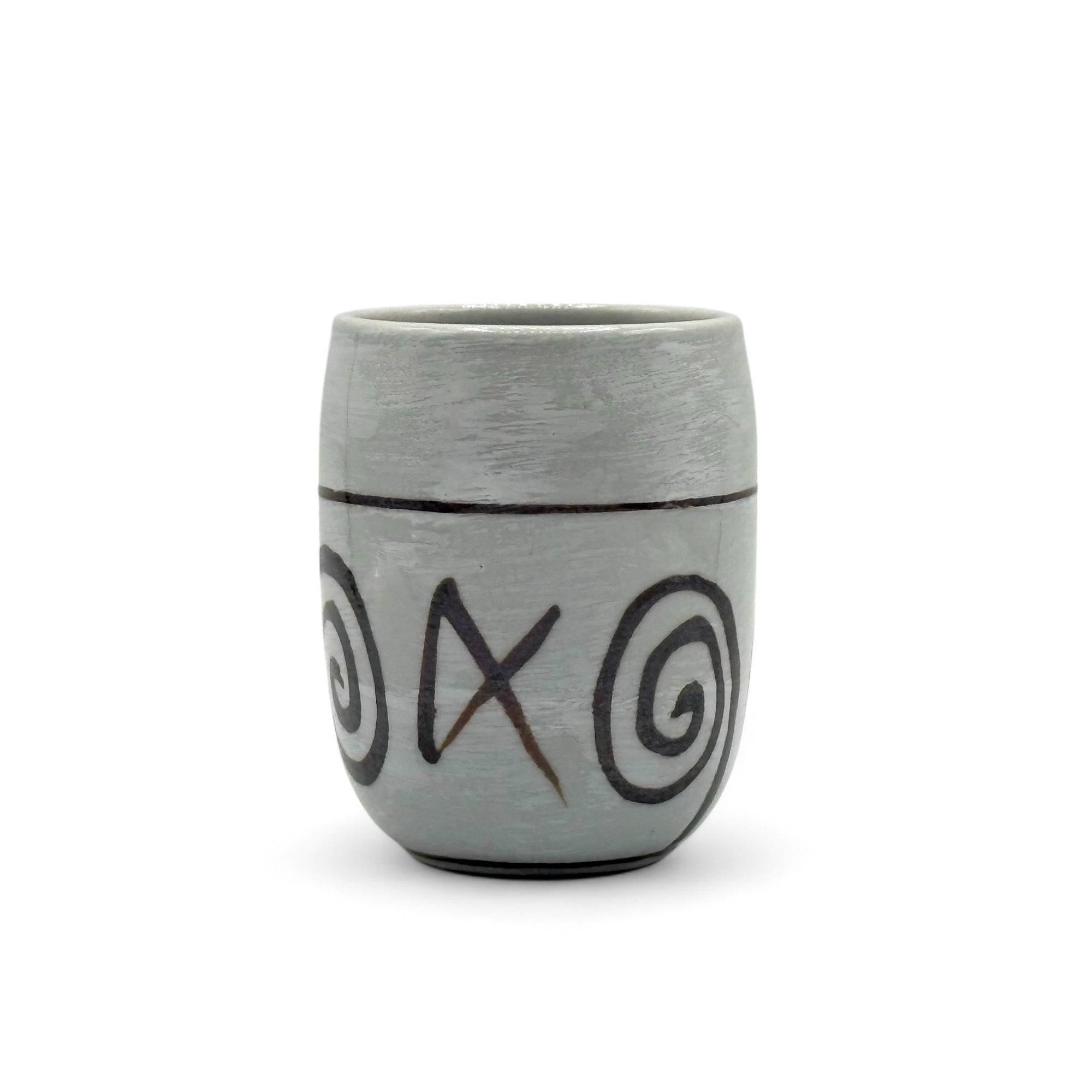Shirohake Naruto Gray Mino-yaki Yunomi - Japanese Teacup
