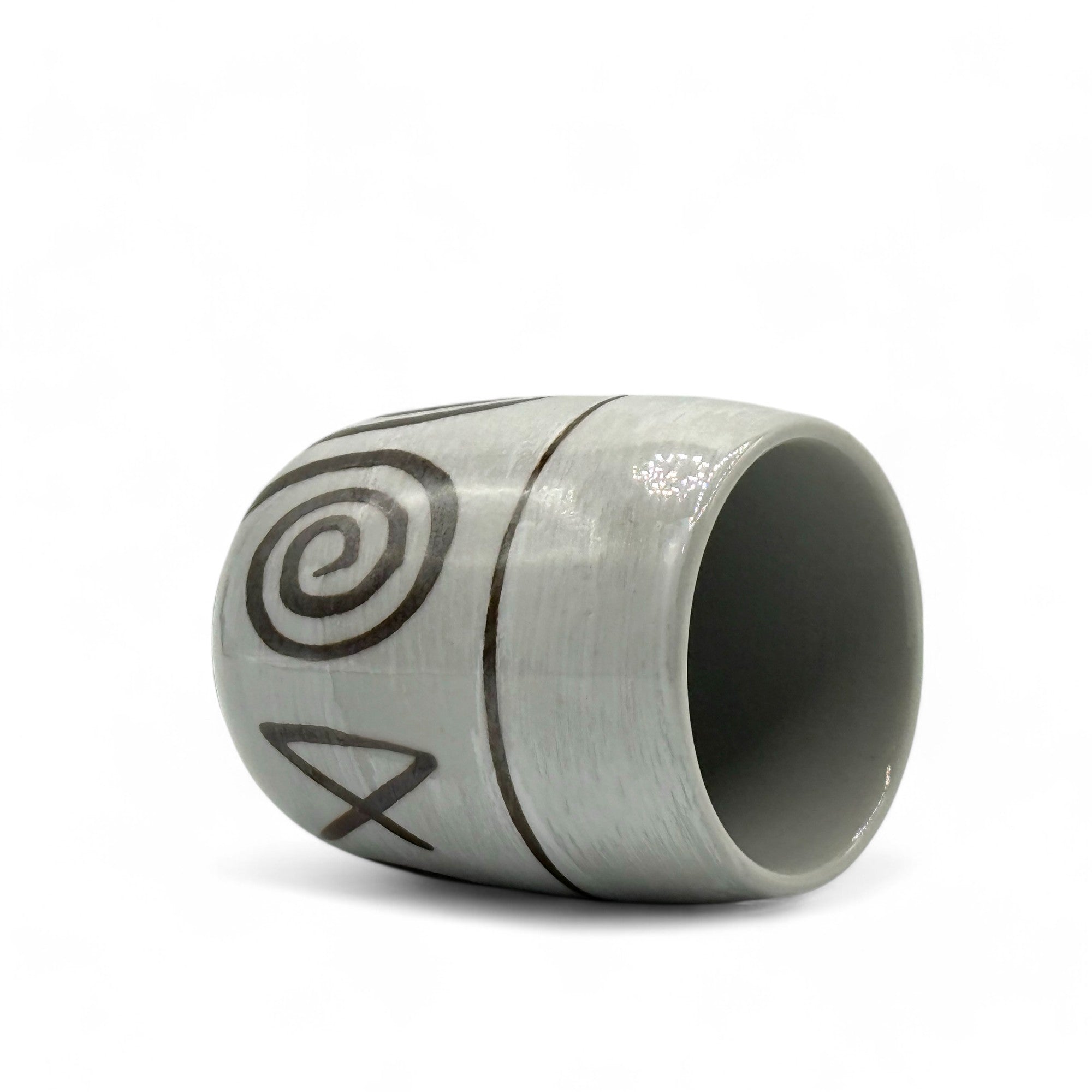 Shirohake Naruto Gray Mino-yaki Yunomi - Japanese Teacup